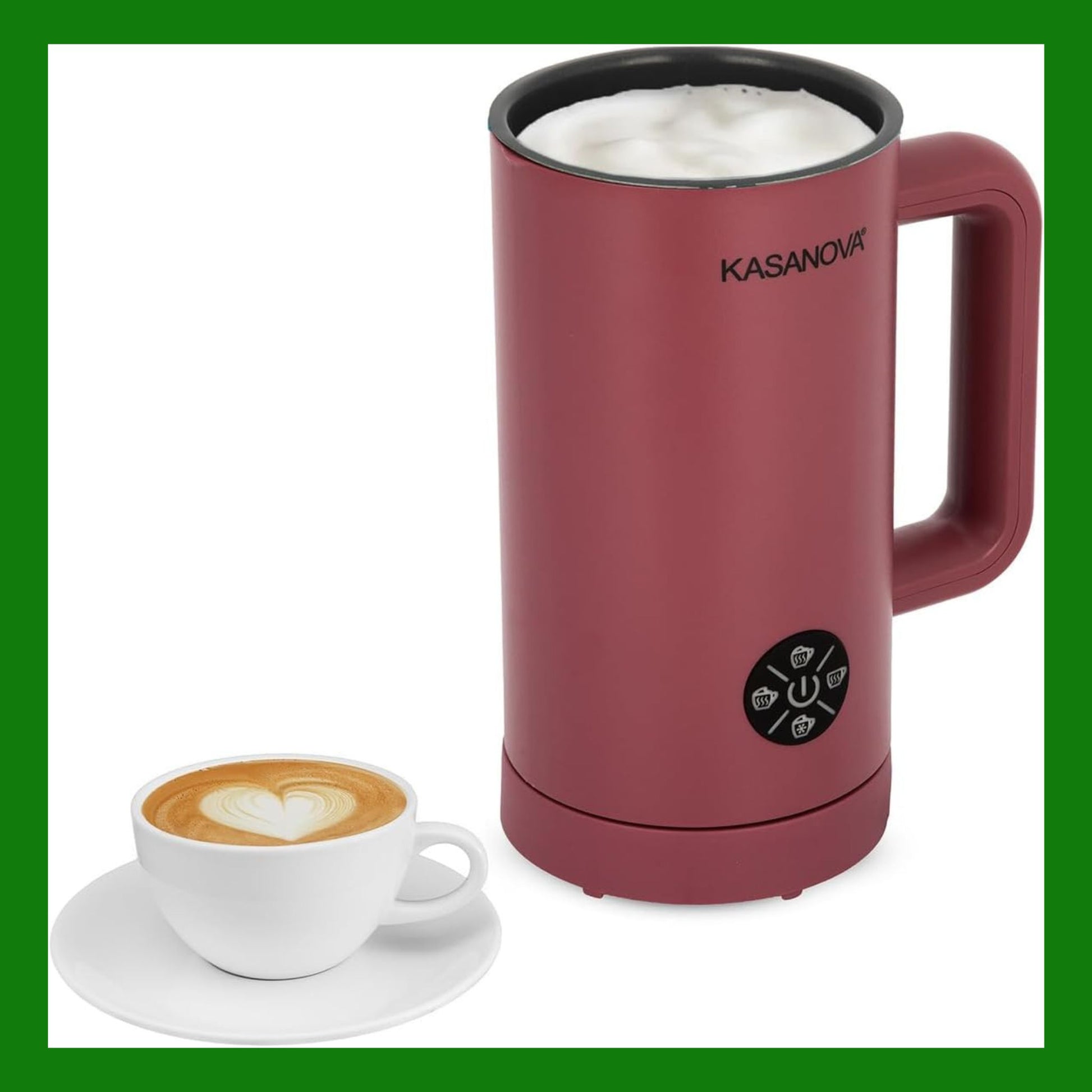 KASANOVA Montalatte Digitale 4 Funzioni 500 W – Schiuma Calda e Fredda, Latte Caldo 3 colori azzurro marrone rosa