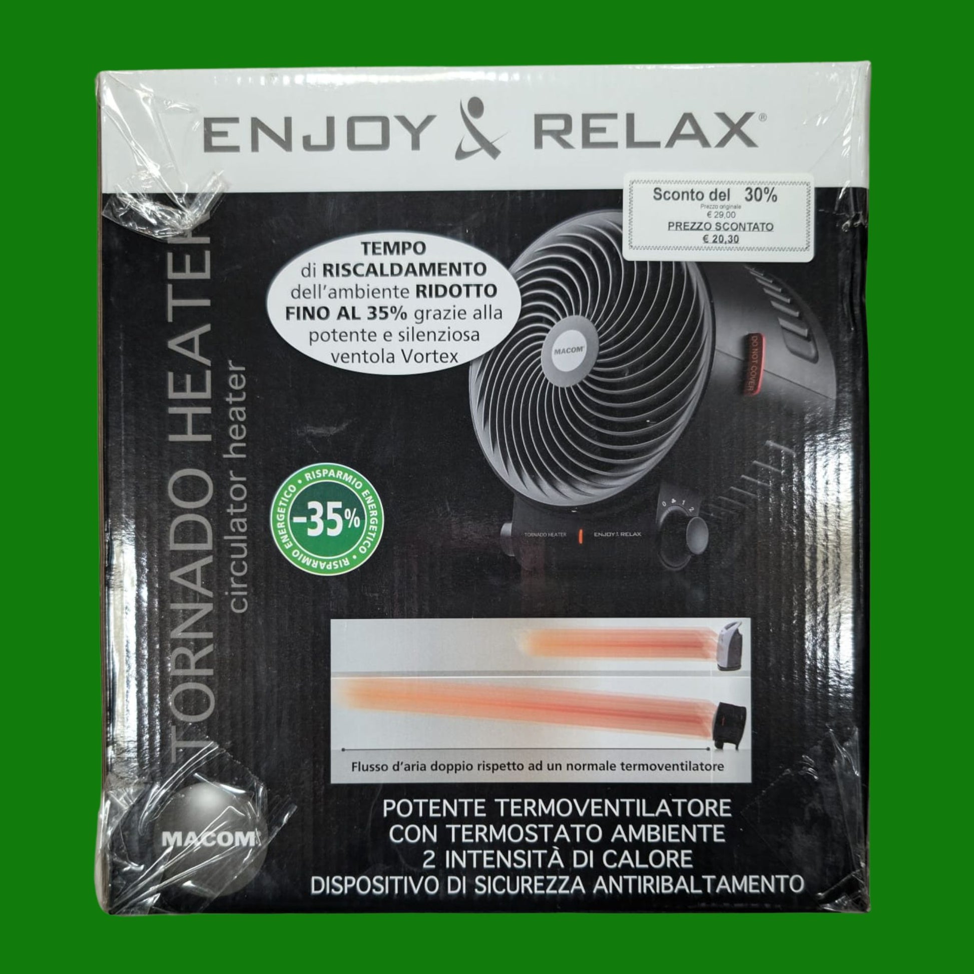 MACOM, Potente termoventilatore 2000W, termostato ambiente