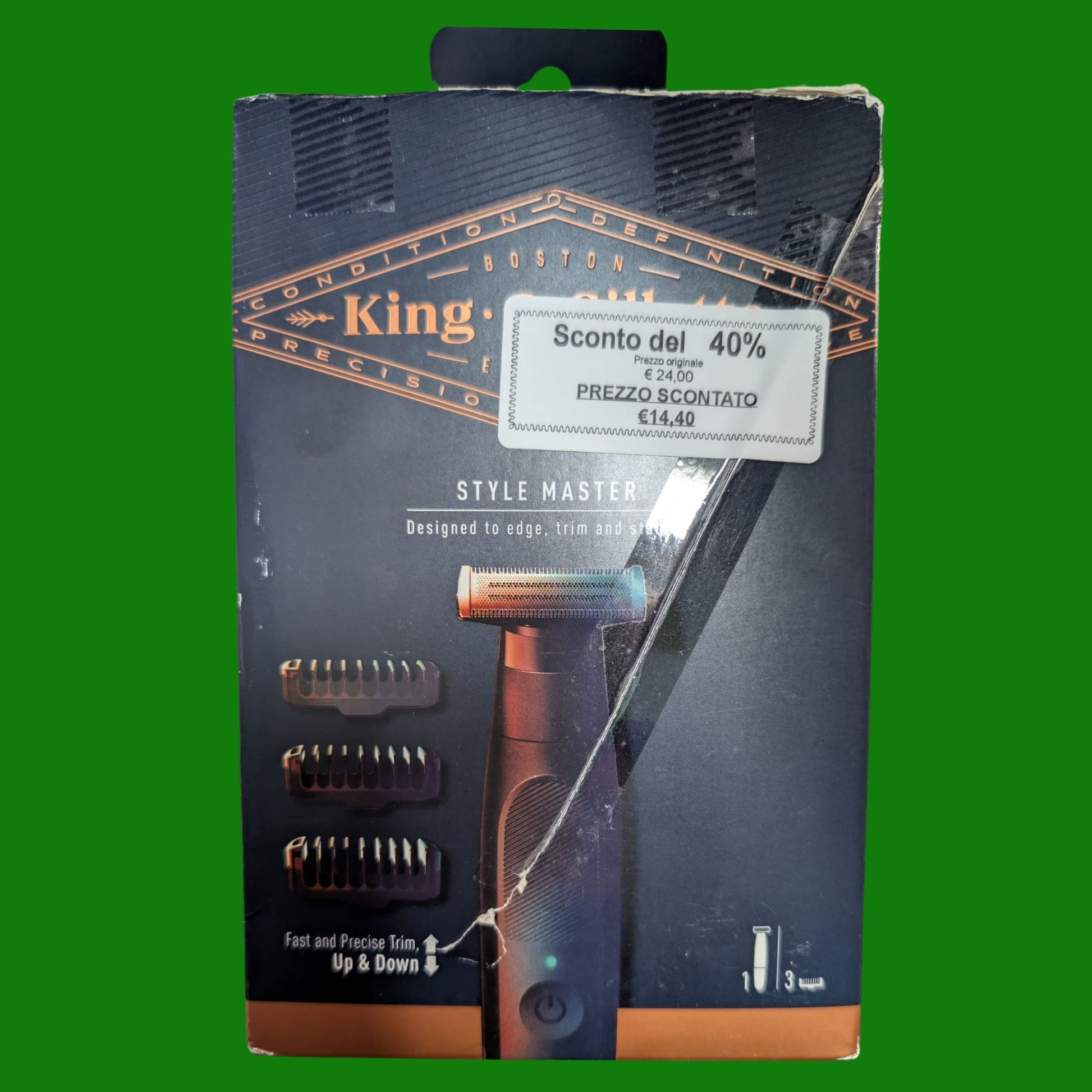 King C. Gillette Style Master, REGOLABARBA Uomo Senza Fili Per REGOLARE, RIFINIRE e RADERE