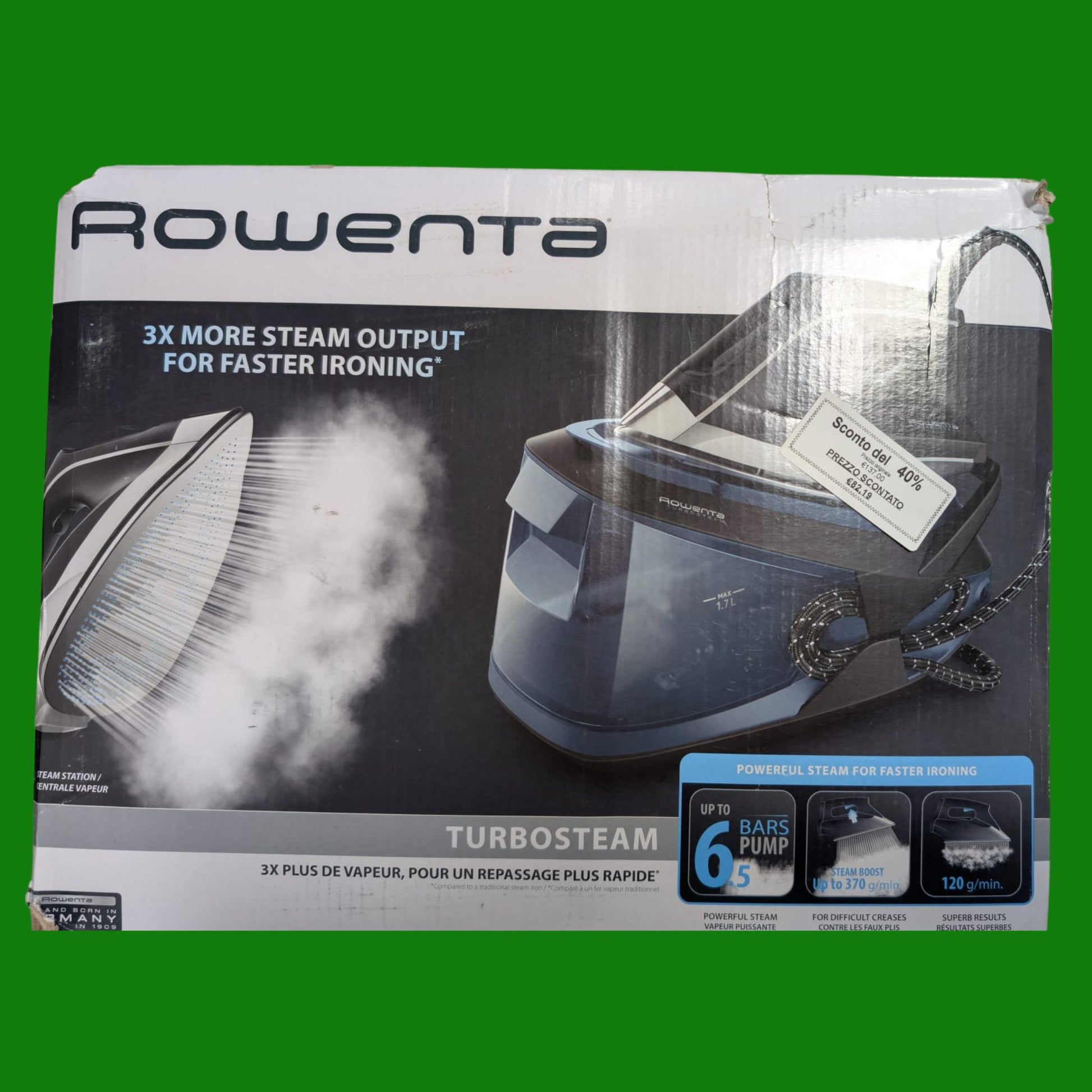Rowenta VR8322 2600 W 1.7 L Piastra solare laser Microsteam 400 Nero Blu