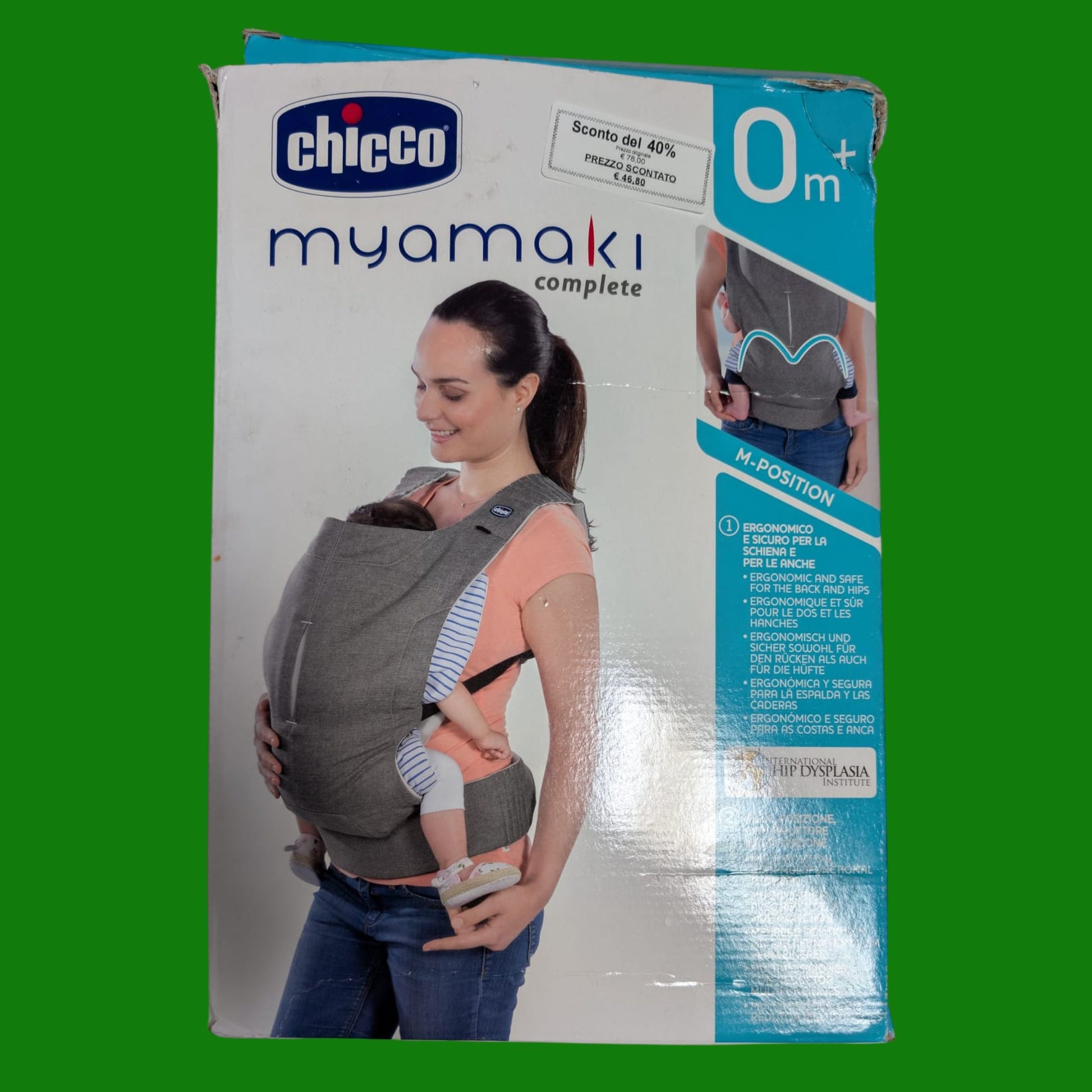 Chicco 00079477500000 Marsupio Myamaki Complete, 0m+, Grey Aquarelle