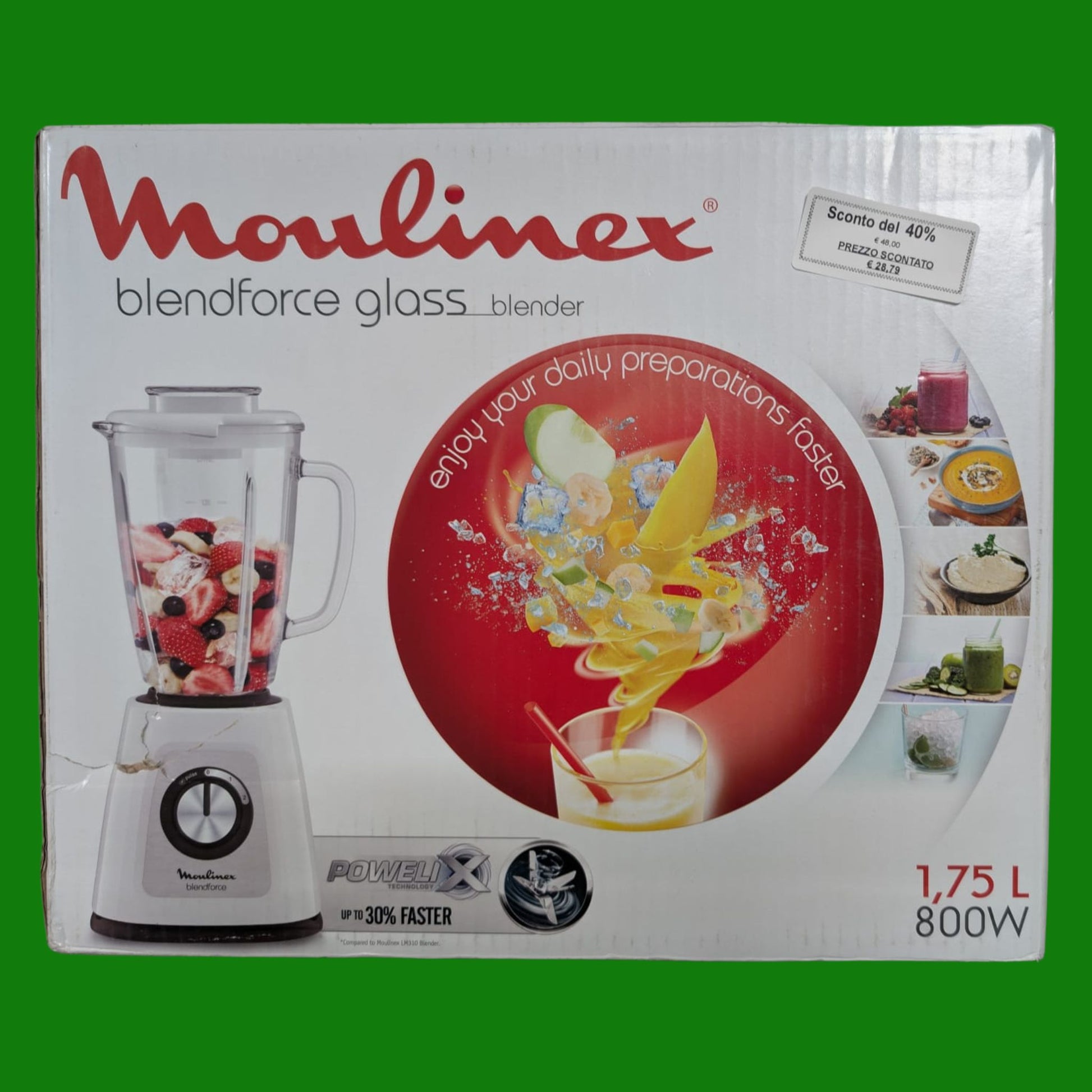Moulinex LM4351 Blendforce 2, Frullatore Elettrico con Tecnologia Powelix, 800 W, 1.75 Litri