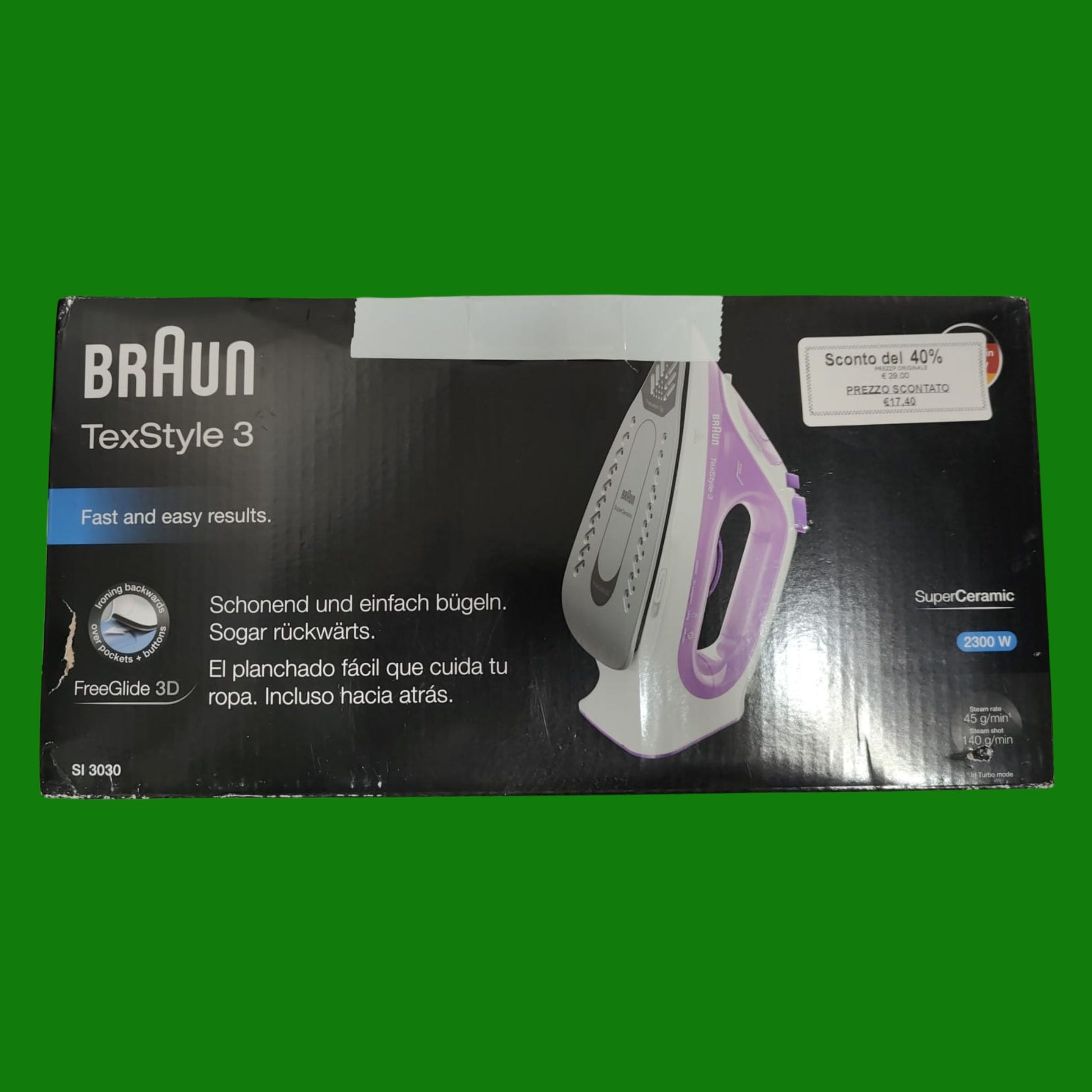 Braun TexStyle3 SI3030PU Ferro da Stiro a Vapore