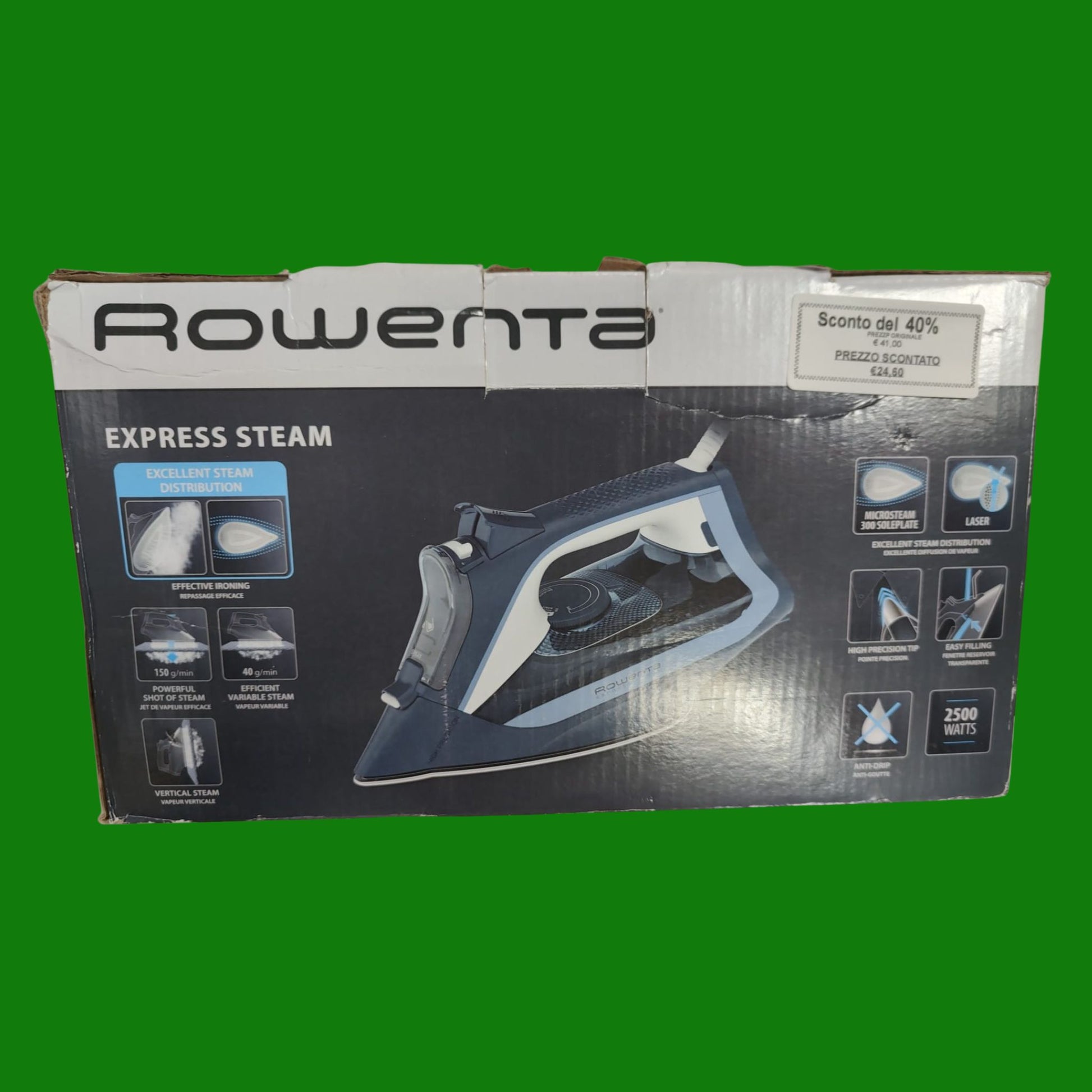 Rowenta DW4308 Express Steam, Ferro da Stiro, 2500W di Potenza,