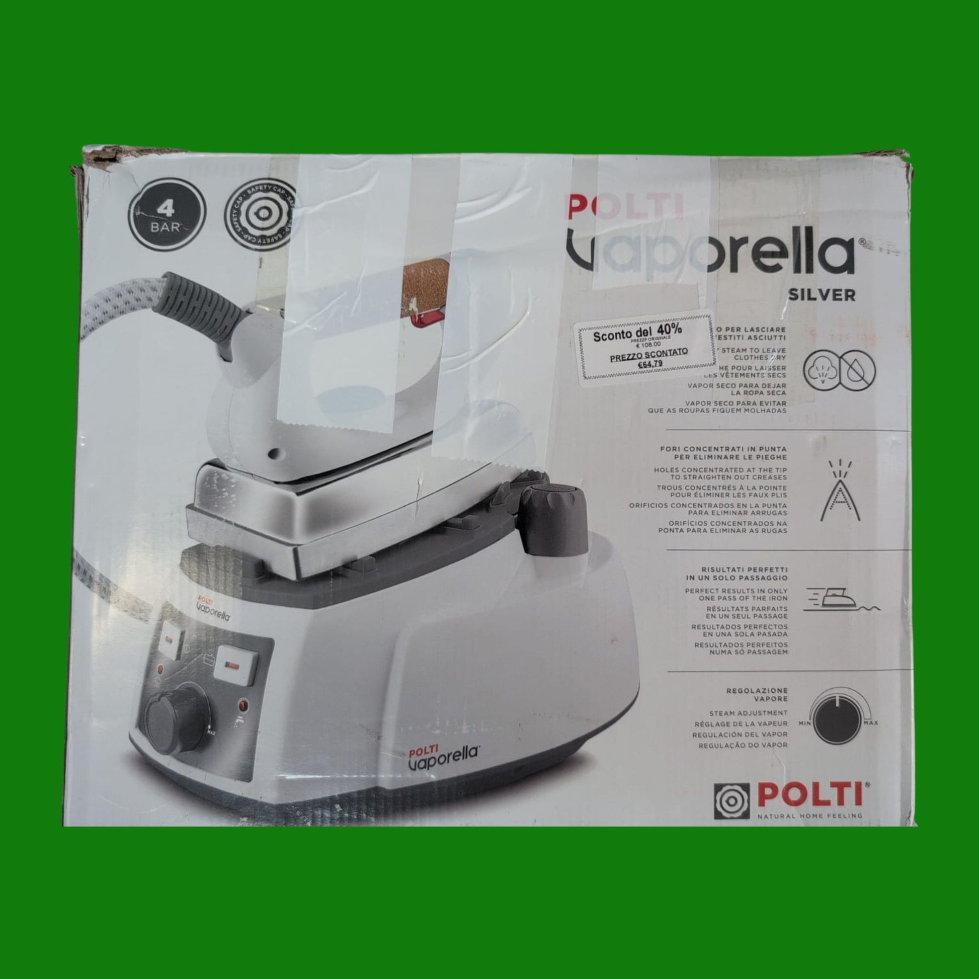 Polti PLEU0210 1750W 1.1L Alluminio Grigio, Bianco ferro da stiro a caldaia