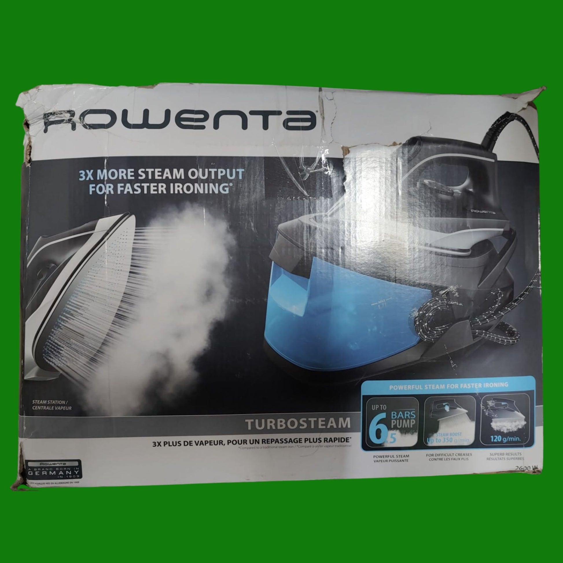 Rowenta Turbosteam Generatore di vapore, Pressione della pompa intensa da 6,5 bar