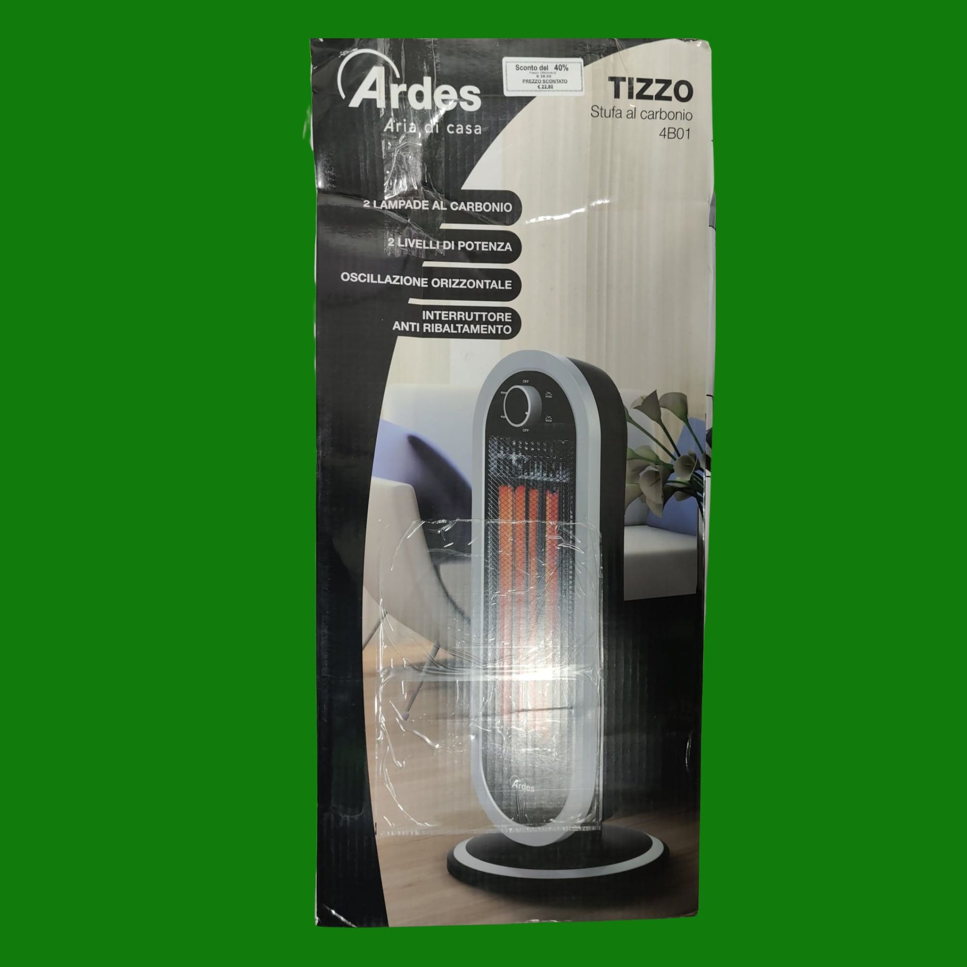 Ardes Ar4B01 Stufa Carbonio Oscillante Tizzo 900W