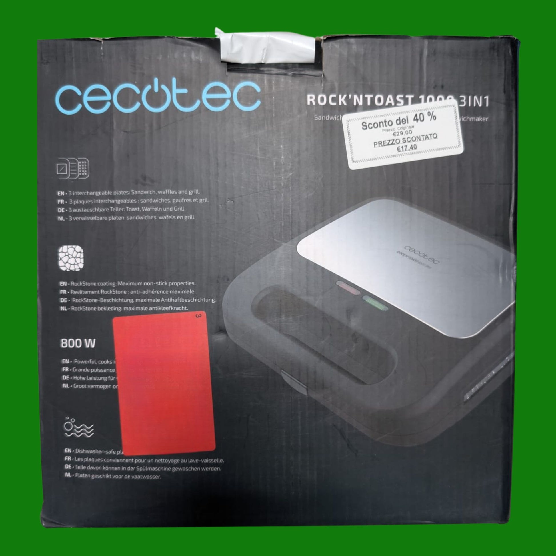 Cecotec 3203 3 in 1 Sandwich Maker Silver/Black