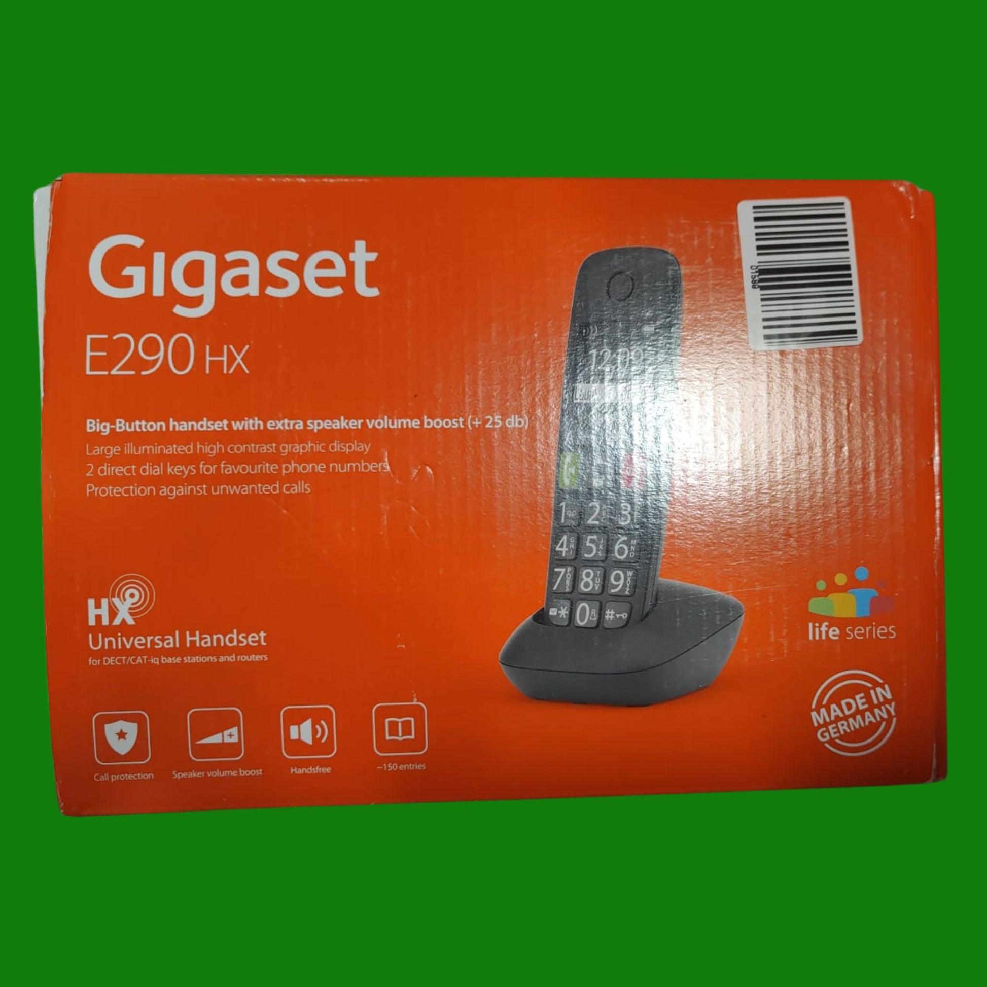 Gigaset E290HX - Telefono Portatile Aggiuntivo - Tasti Grandi - Vivavoce, Nero