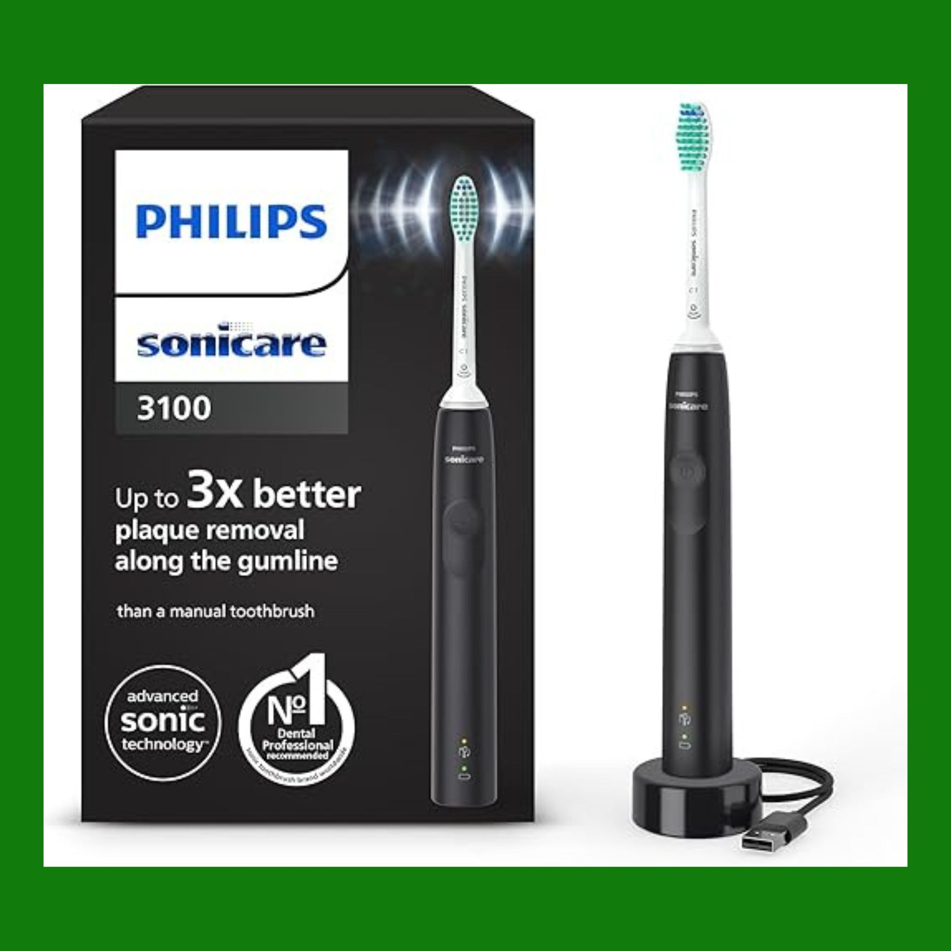 Philips Sonicare 3100 Series spazzolino elettrico sonico, sensore di pressione e time