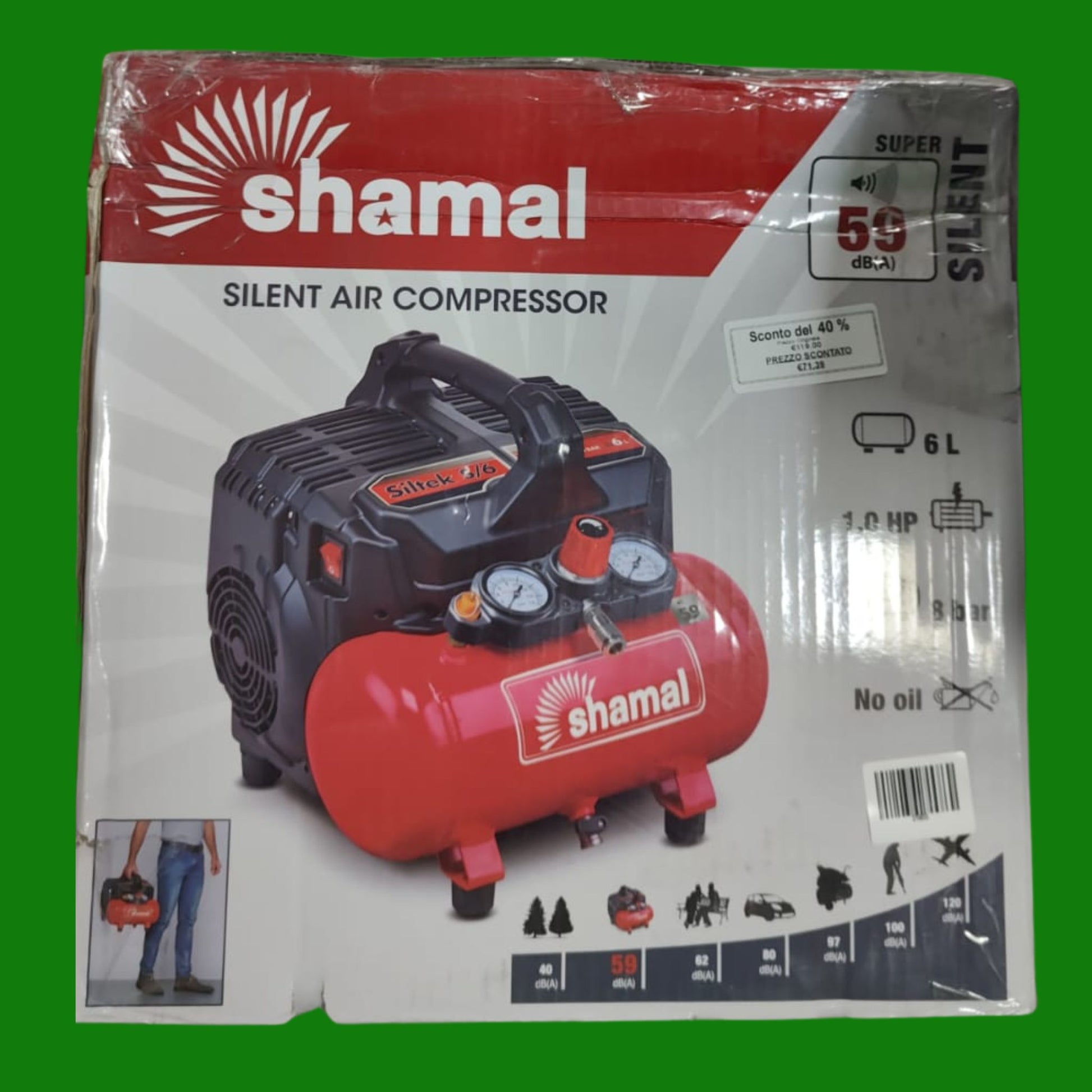 SUPER SILENT SHAMAL
Compressore silenzioso senza olio