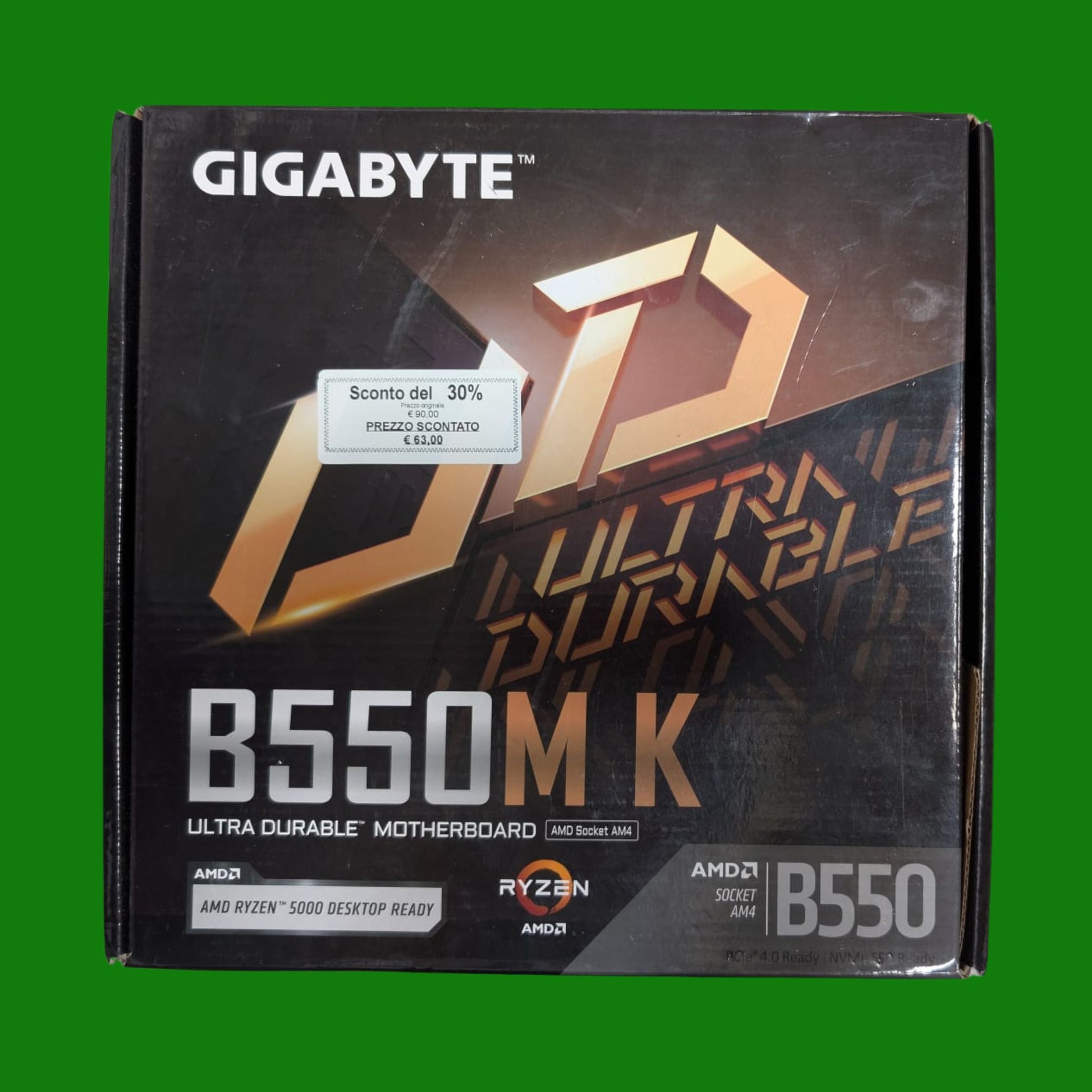 GIGABYTE B550M K Scheda madre - CPU AMD Ryzen 5000, fino a 4733 MHz DDR4, 1xPCIe 4.