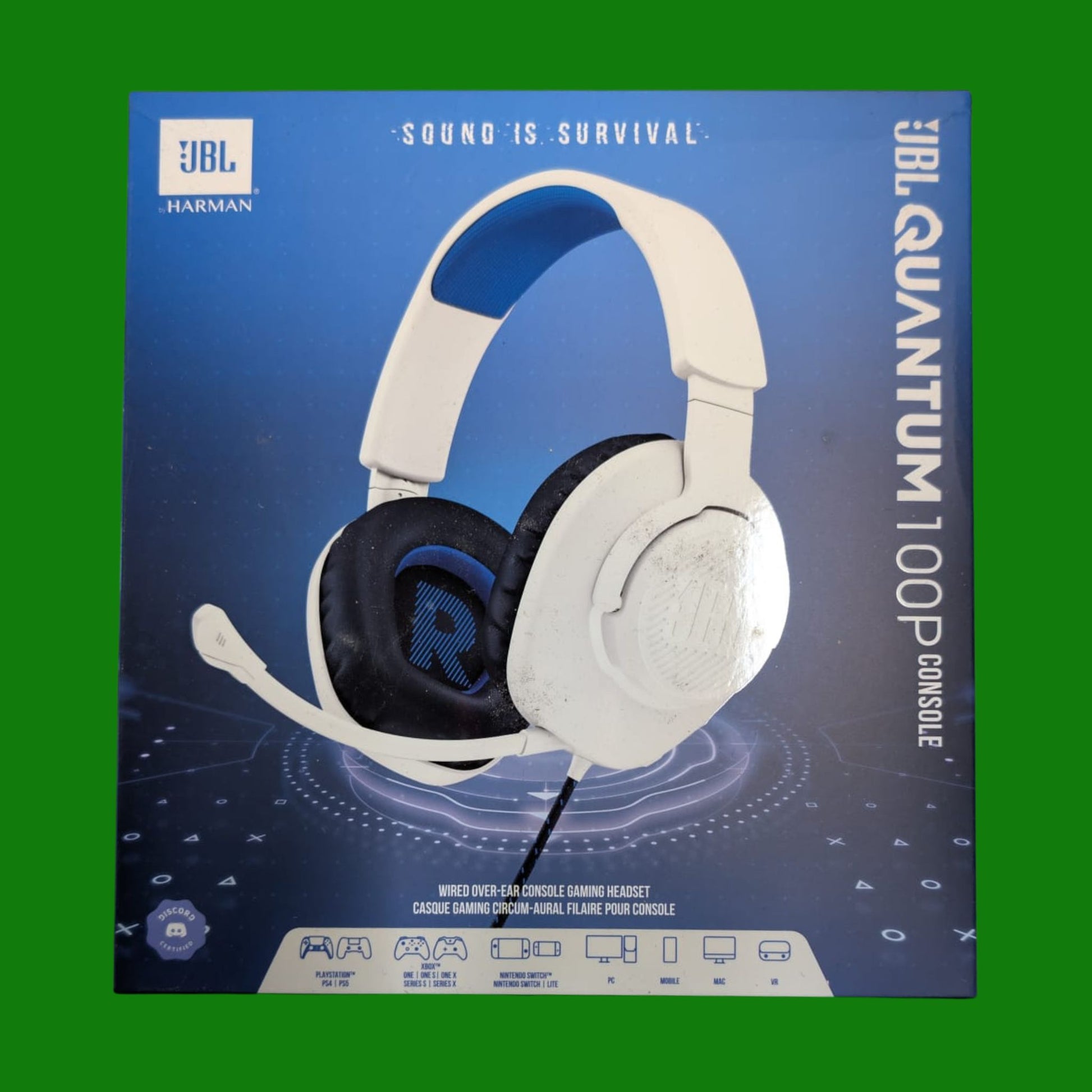 JBL Quantum 100P Cuffie Gaming Over-Ear con Filo, Headset da gioco con Microfono Boom Direzionale Rimovibile