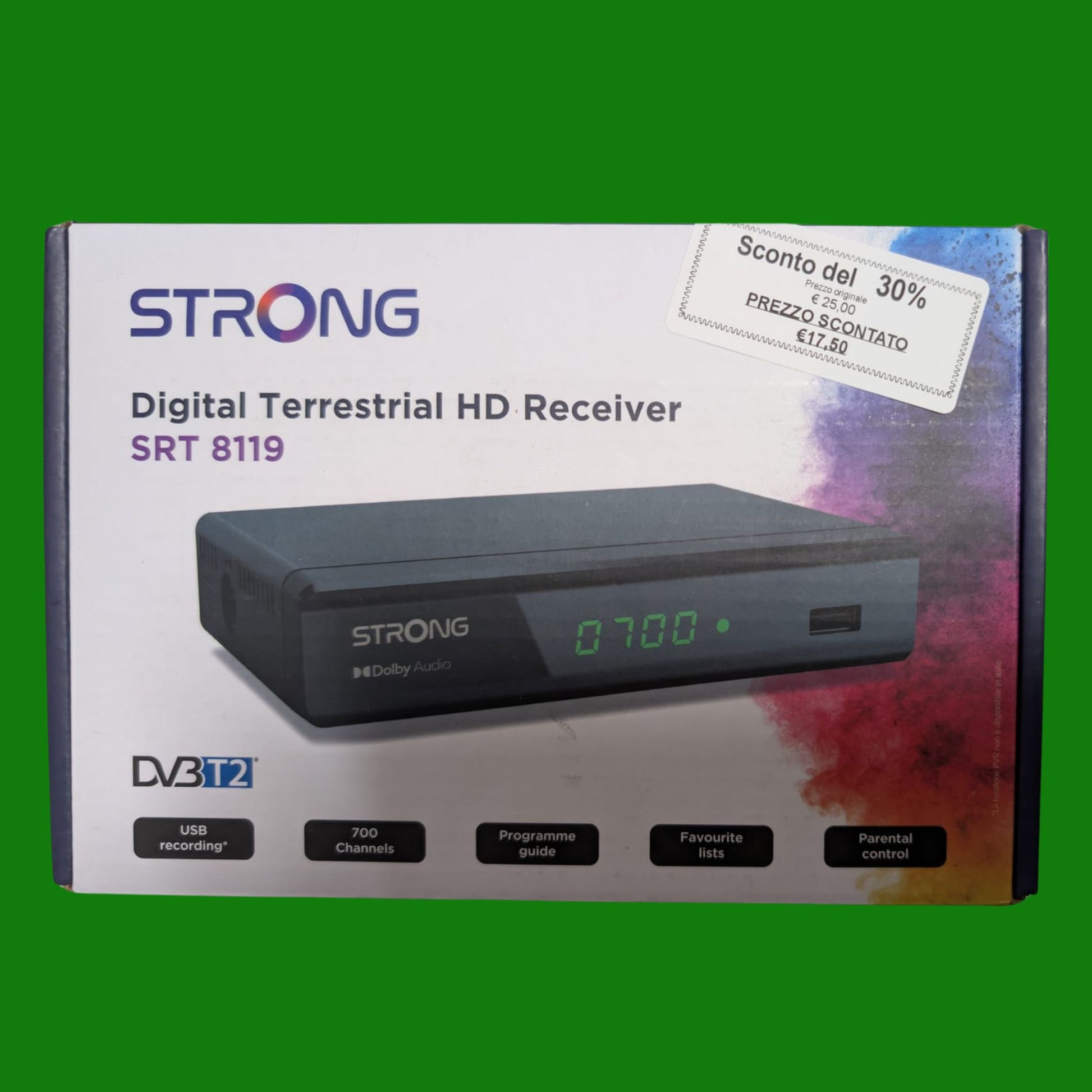 STRONG SRT 8119 Decoder Digitale Terrestre DVB-T2 HDMI con Display