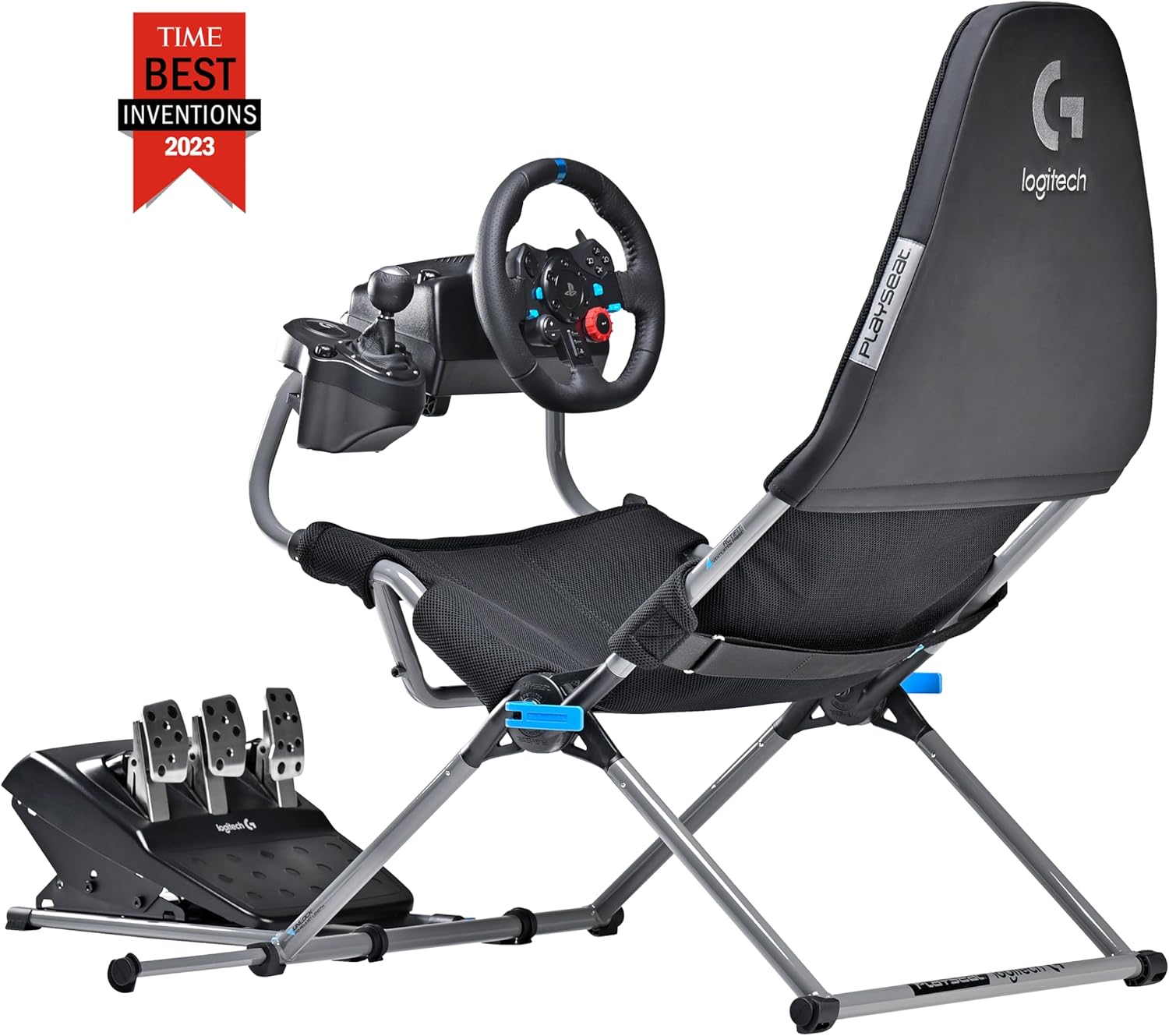 PLAYSEAT Challenge X - Edición Logitech G Asiento de Simulación Negro/Gris SEDILE SIMULAZIONE AUTO