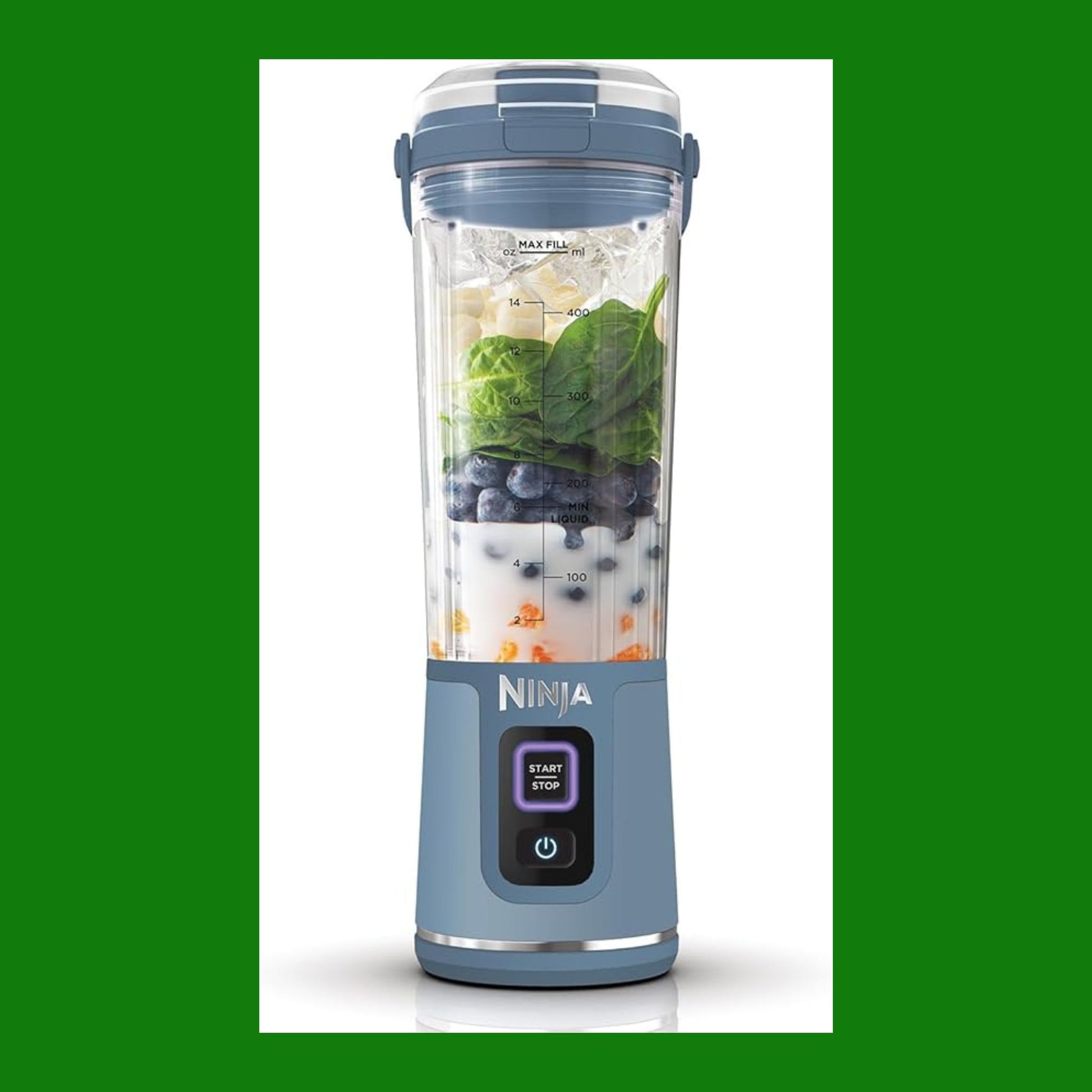 Ninja Blast Frullatore Portatile, 530 ml, con Coperchio e Beccuccio, Mini Frullatore Senza Fili, Ricaricabile