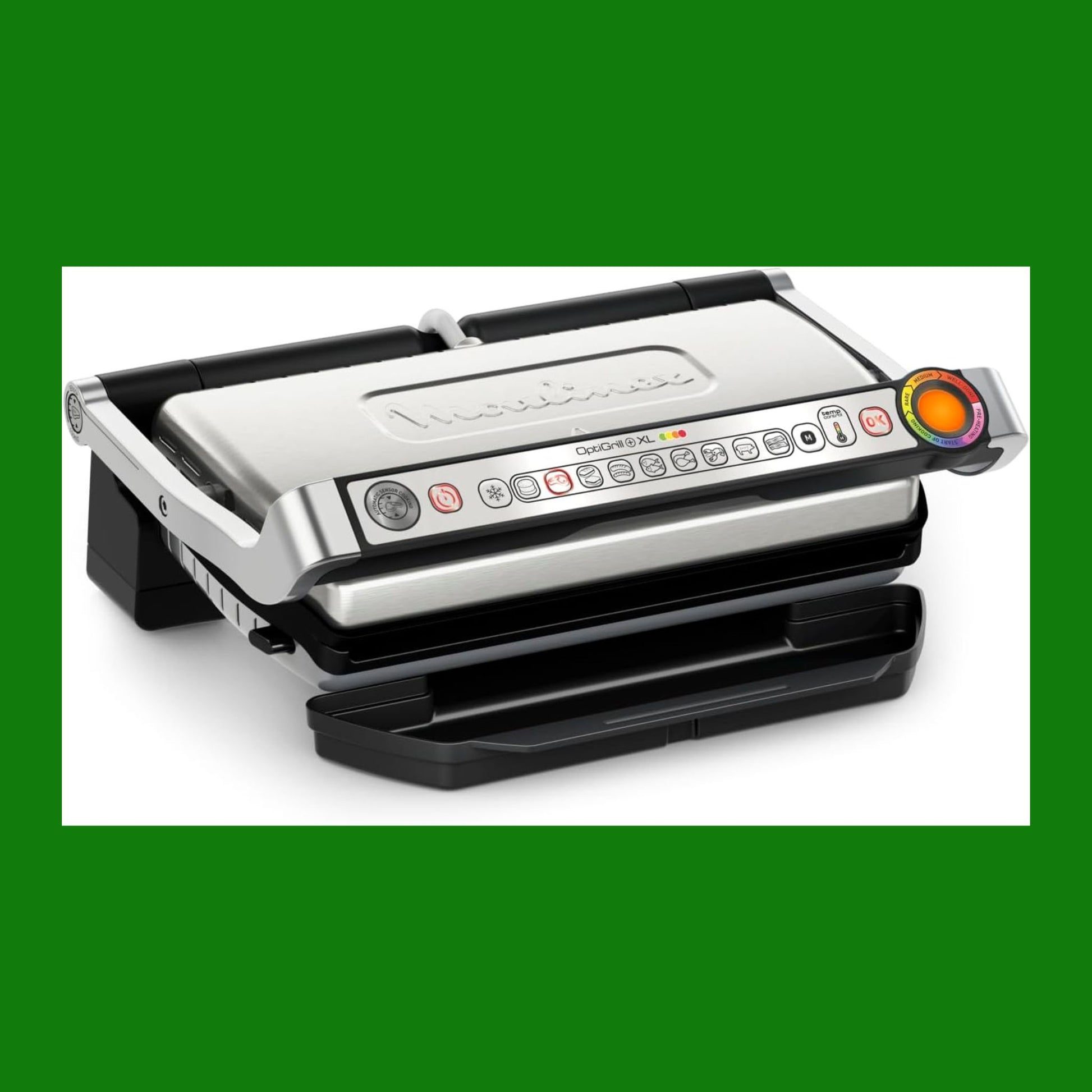 Moulinex Optigrill+ XL, Griglia Elettrica da Interno Ideale per Cucinare Carne, Pesce e Verdure