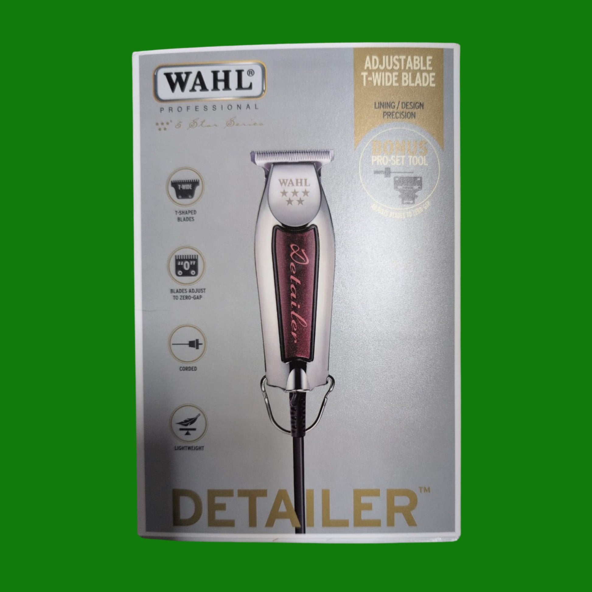Wahl Wide Detailer Trimmer - Potente regolabarba uomo - Con cavo e lama a T Extra larga