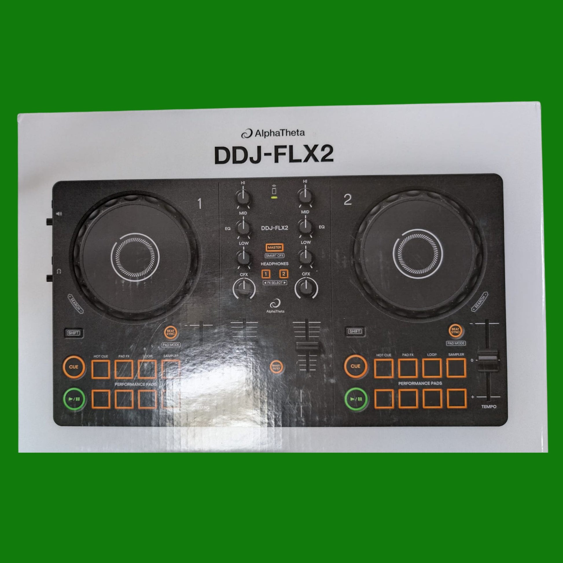 AlphaTheta/Pioneer DJ DDJ-FLX2 – Controller DJ 2 Canali Portatile USB per Principianti, Layout Professionale, Compatibile con Servizi di Streaming Musicale