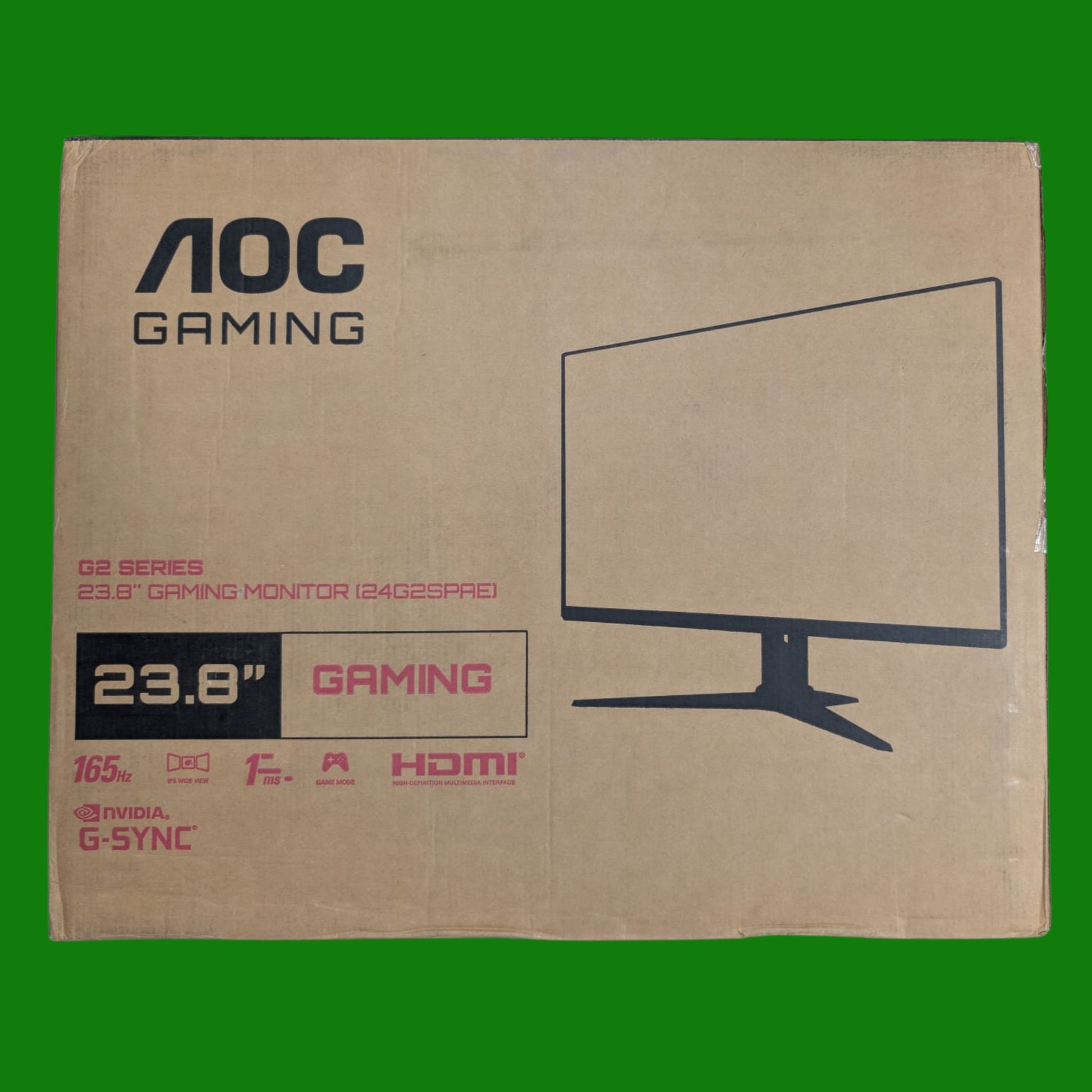 AOC Gaming 24G2SPAE - Monitor FHD da 24 pollici, 165 Hz, 1 ms MPRT, FreeSync, G-Sync Compatible, altoparlante