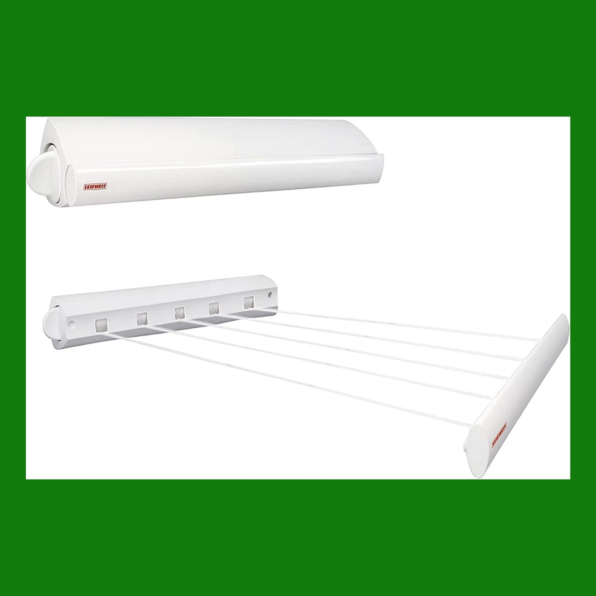 Leifheit Rollfix Stendibiancheria estensibile, Stendibiancheria da parete salvaspazio con 5 robust