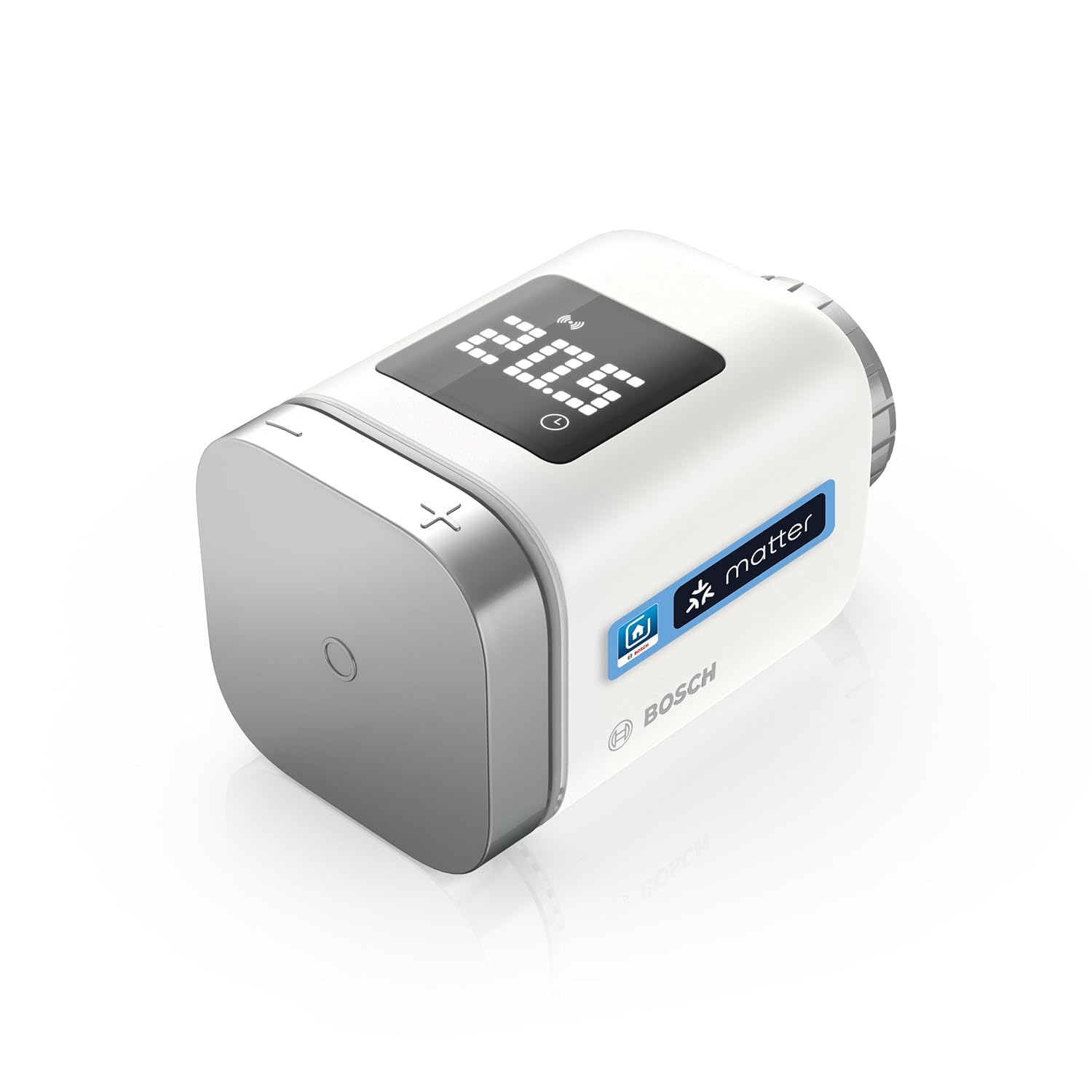 Bosch Smart Home Termostato per radiatore II [+M], termostato intelligente, uso flessibile nel sistema Bosch Smart Home o in sistemi Matter di diversi produttori