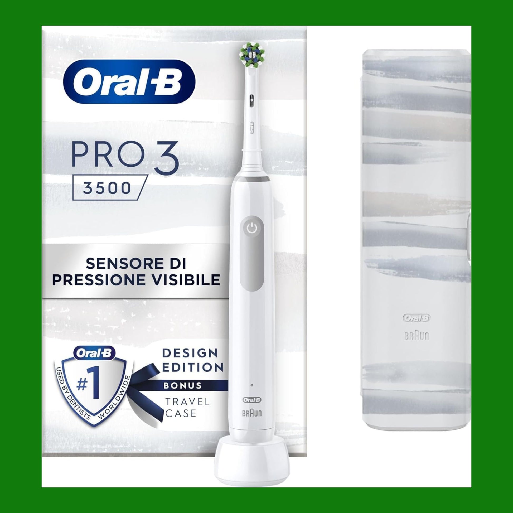 Oral-B Spazzolino Elettrico Ricaricabile Pro 3 3500 Bianco, 1 Testina