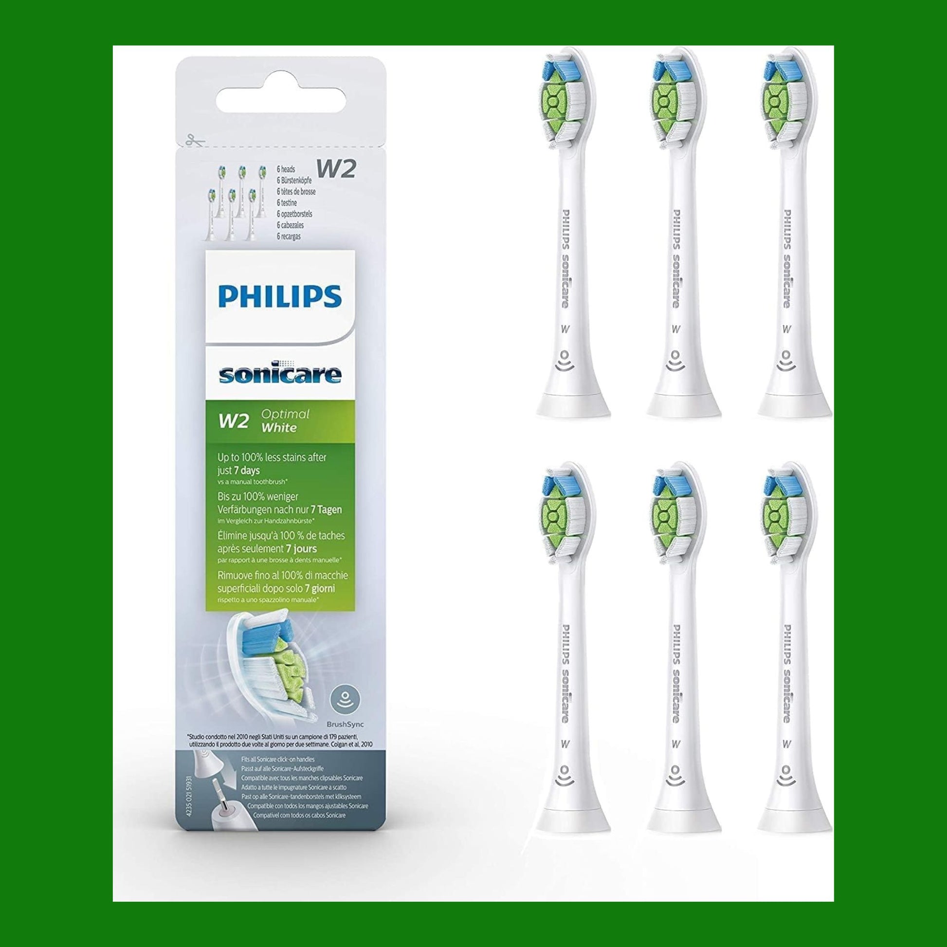 PHILIPS Sonicare W2 Optimal White Testine Standard Per Spazzolino Elettrico Sonico