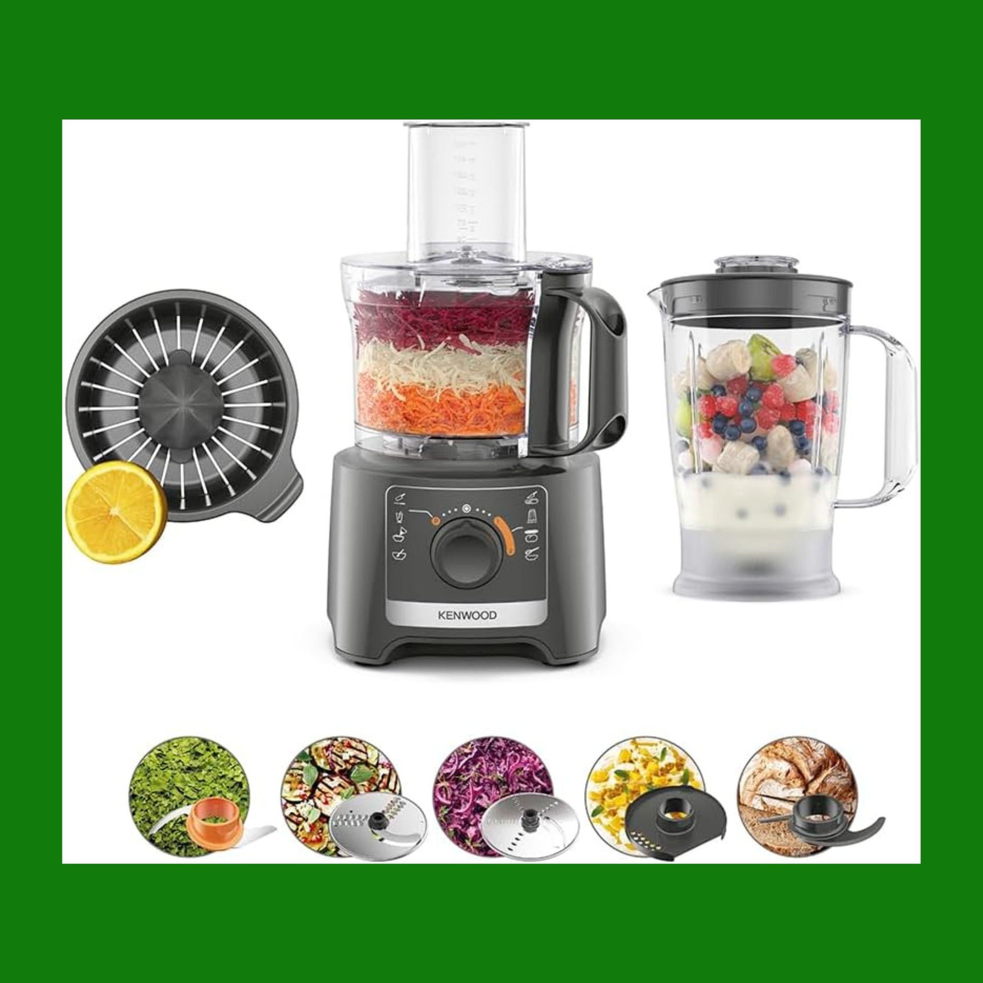 Kenwood MultiPro Compact Robot da Cucina Multifunzione con Lama per Frullare