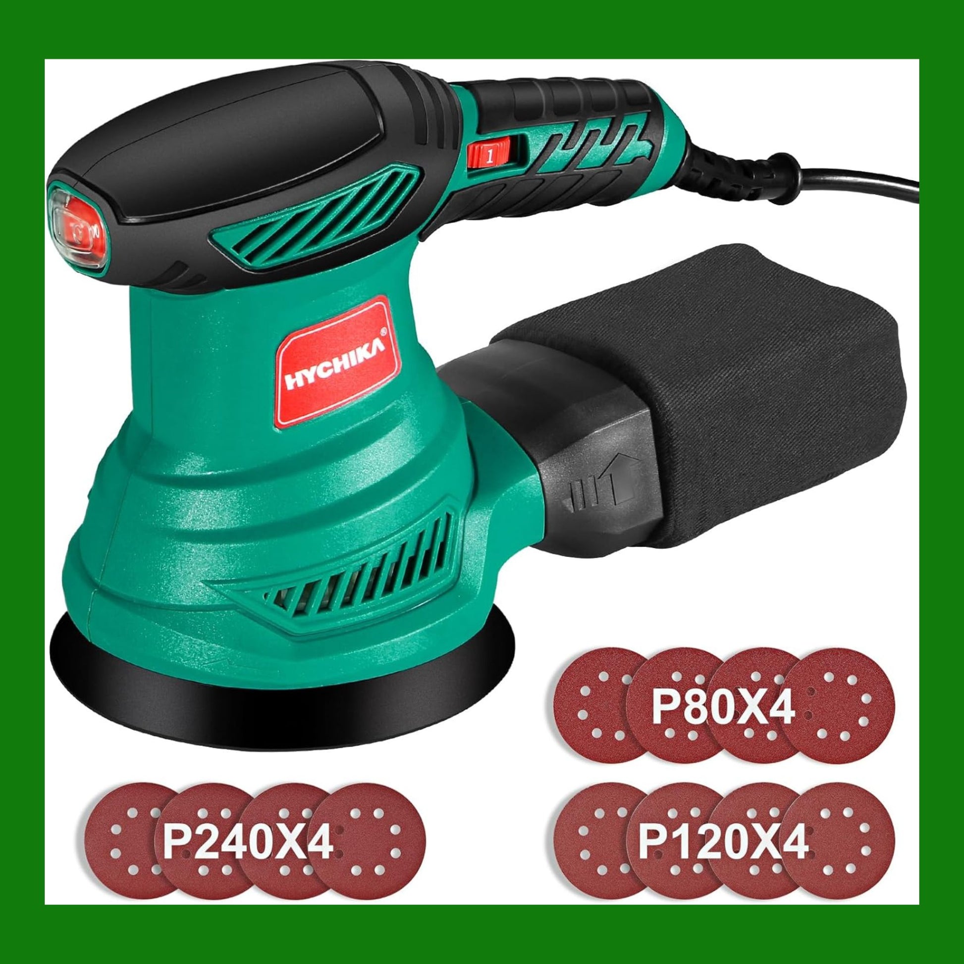 HYCHIKA Levigatrice Orbitale 300W, 6 Velocità Regolabili, 13000 RPM