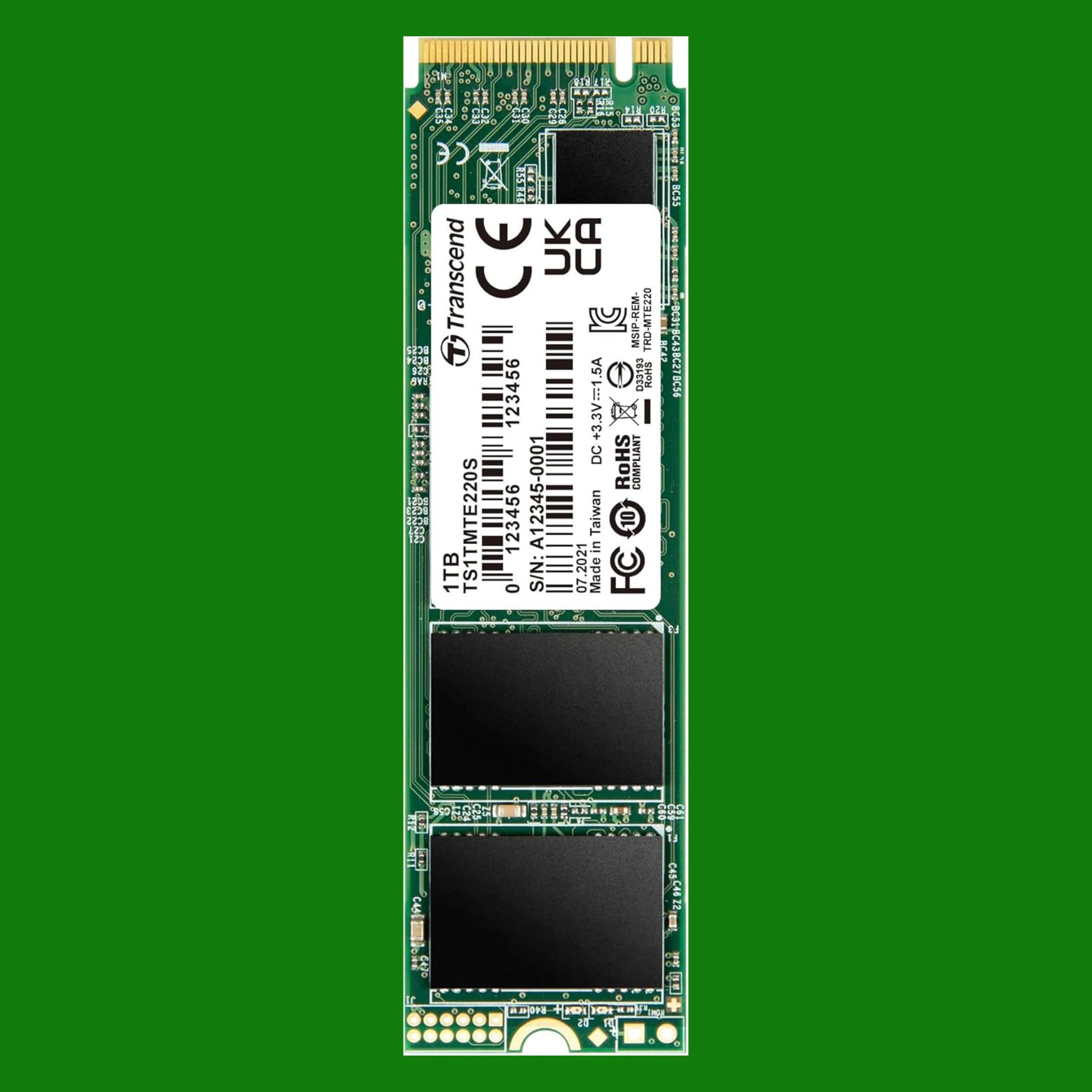 Transcend SSD interno MTS220S NVMe PCIe Gen3 x4 M.2 2280 da 1 TB