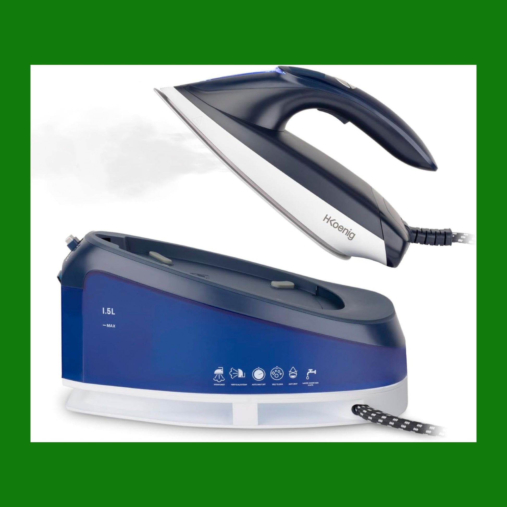 H.Koenig Ferro da stiro con caldaia V7, 2600W, Pressione 8 bar