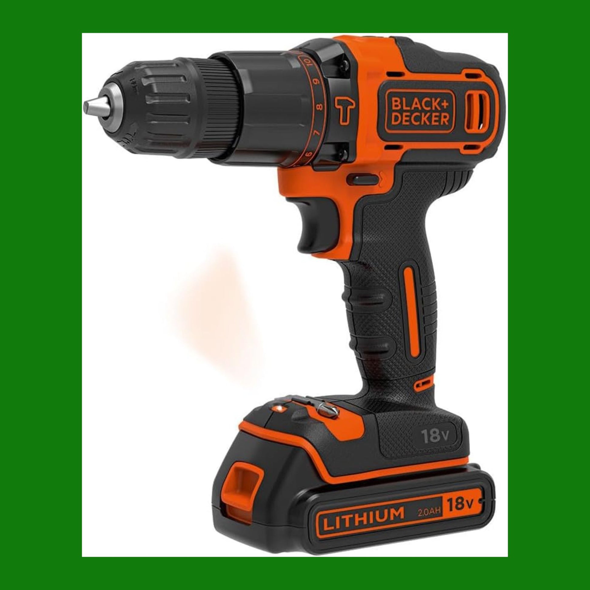 BLACK+DECKER Trapano/Avvitatore a Percussione 18V-1.5Ah con 2 Batterie in Valigetta. BDCHD18KB-QW