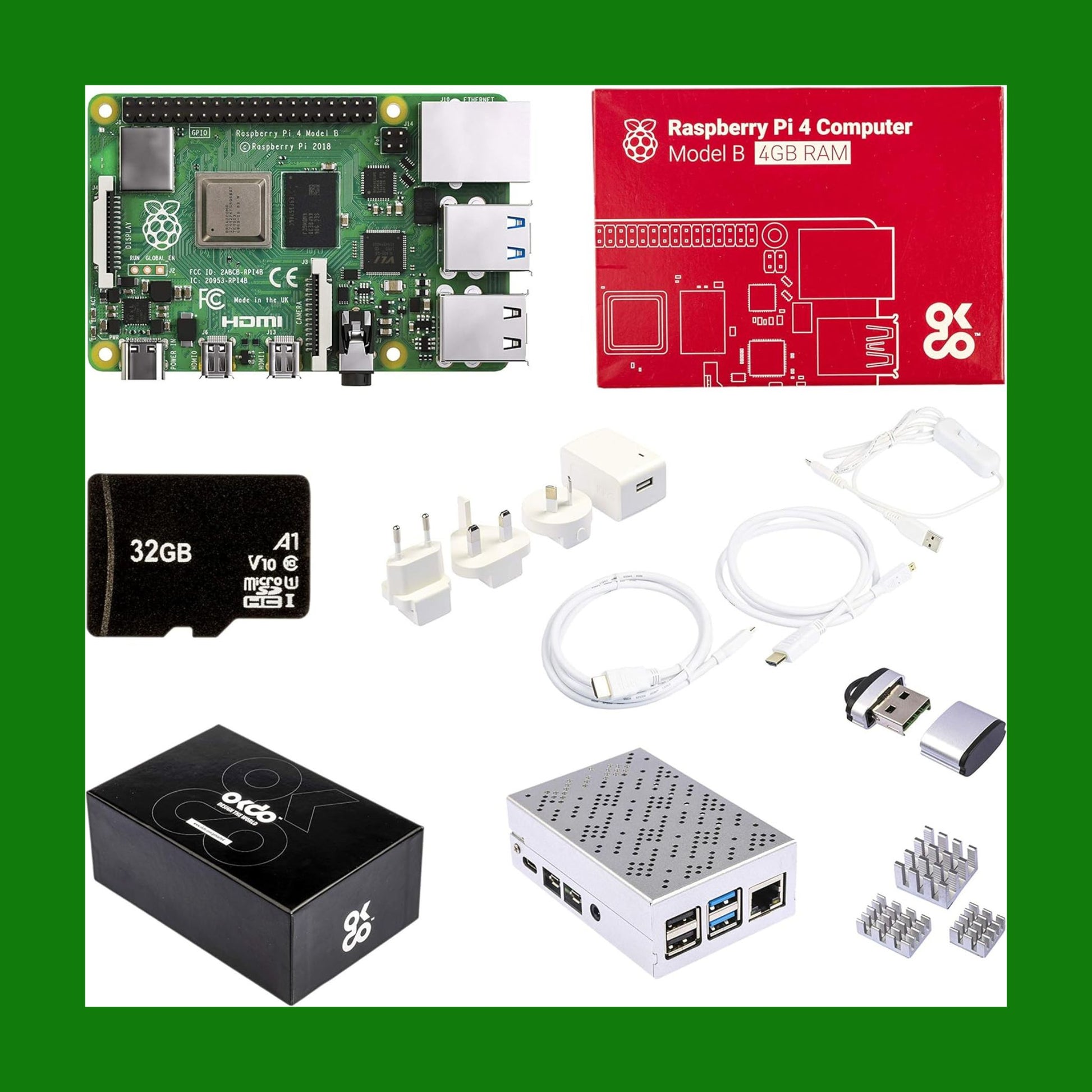 OKdo Raspberry Pi 4 4GB Starter Kit - RPI 4 Modello B 4GB