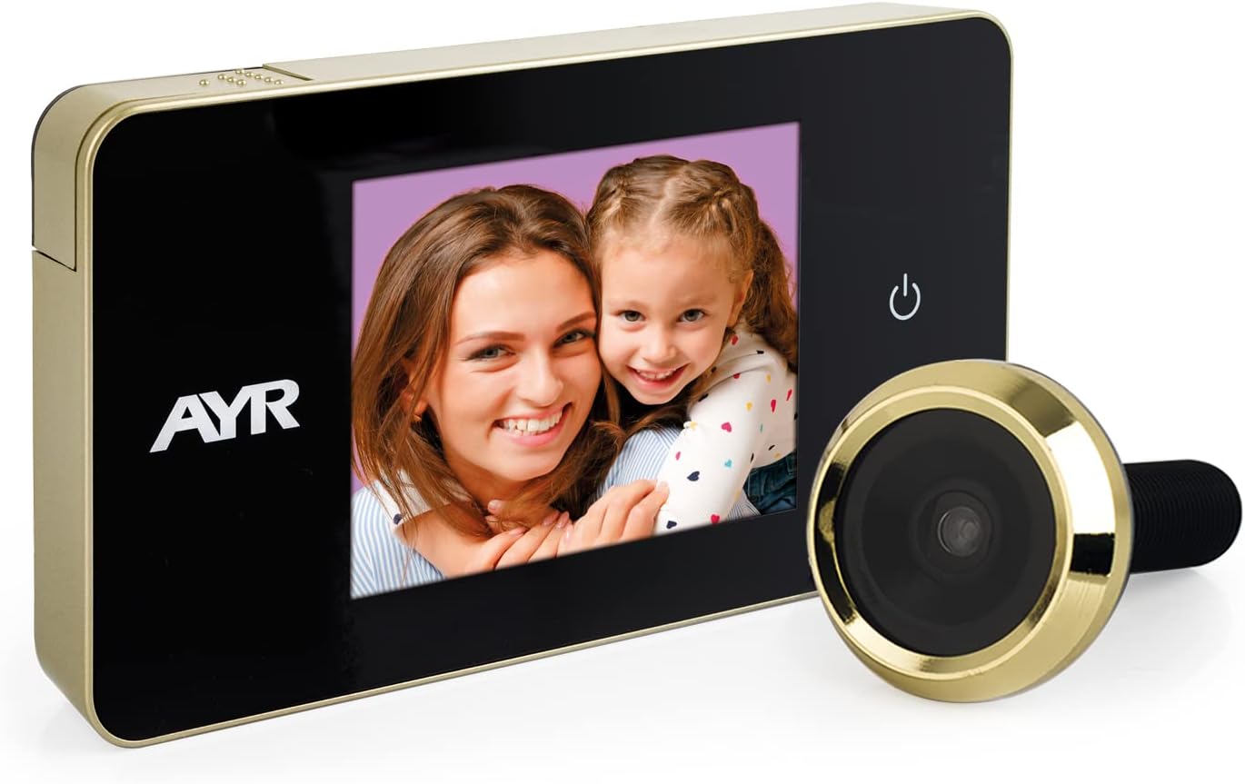 Spioncino digitale AYR 756 finitura nichel opaco/ottone lucido.