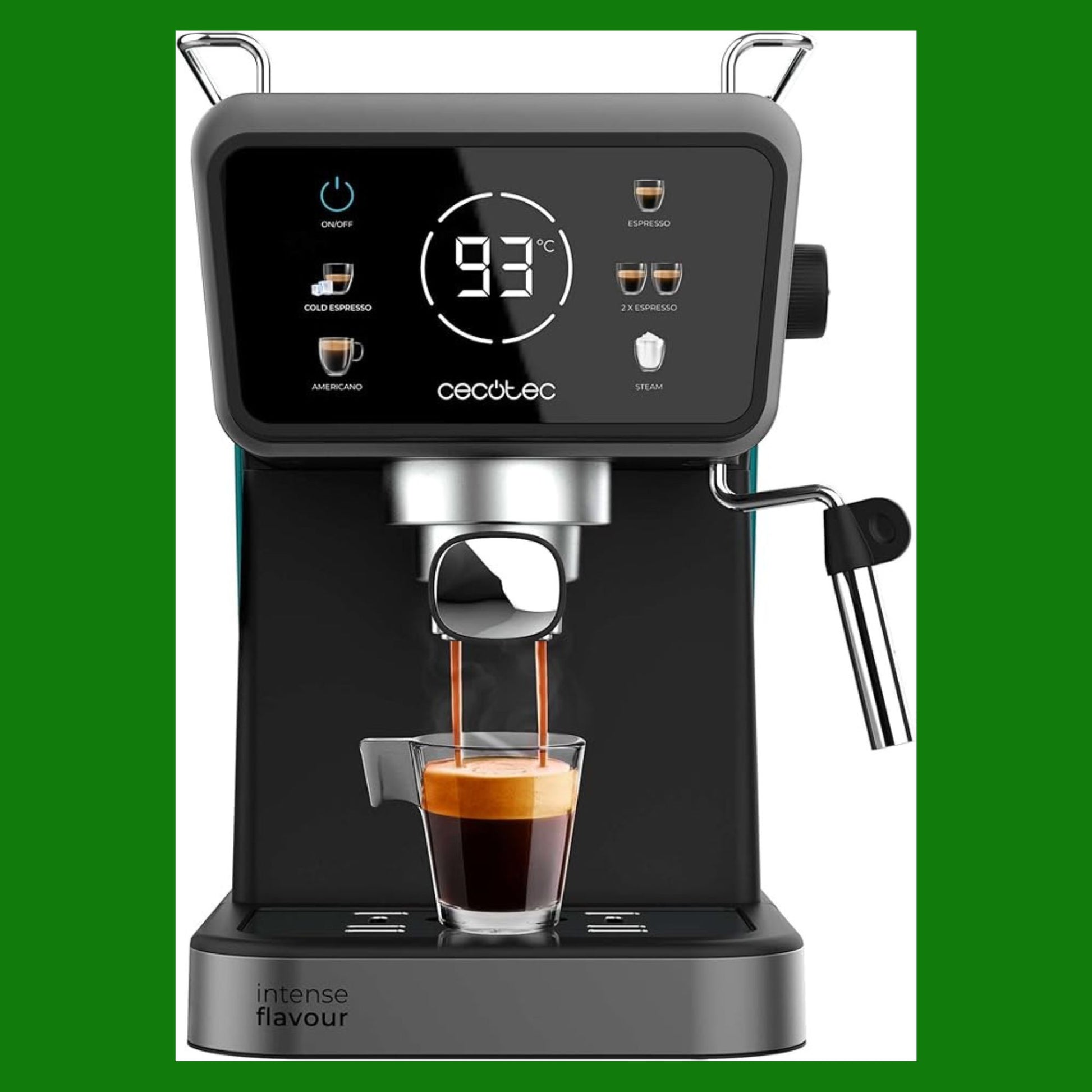 Cecotec Macchina da Caffè Espresso Power Espresso Touch Coldbrew. Espresso, Cappuccino, Caffè Freddo, 20 Bar, Beccuccio Vapore Orientabile