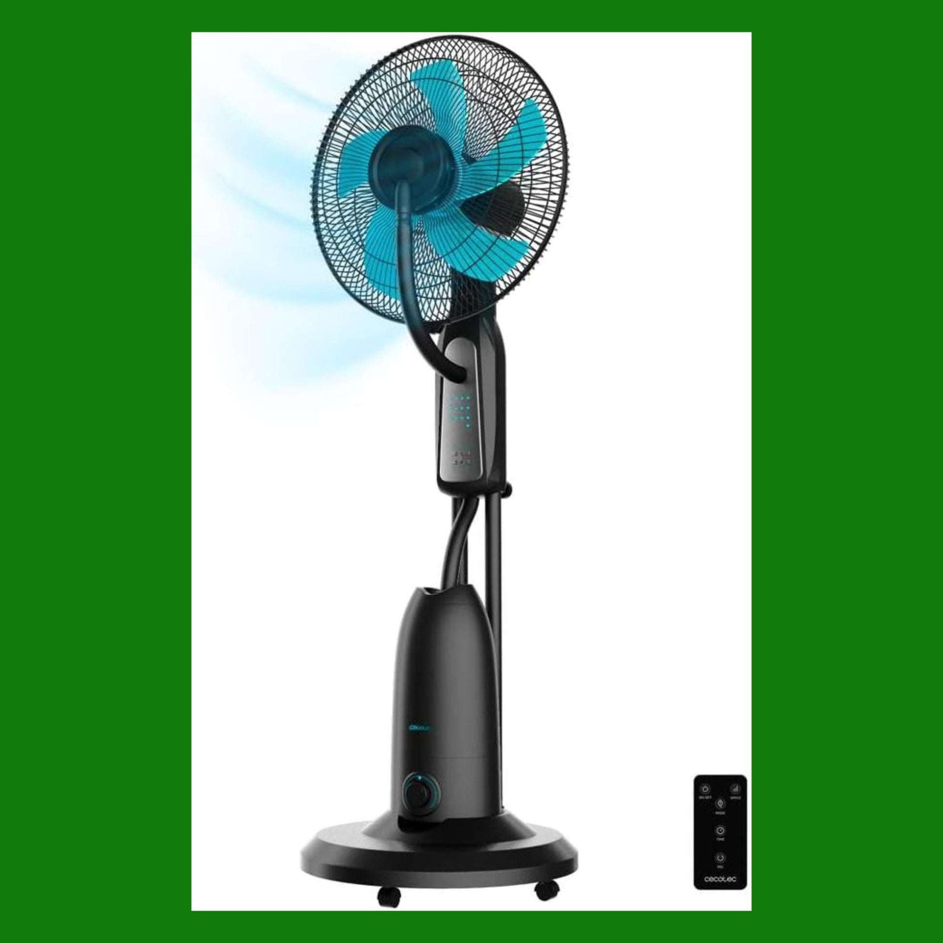 Cecotec - Ventilatore per nebulizzatore d'acqua EnergySilence 490 Freshessence, 90W, diametro 40 cm, 5 lame, serbatoio da 2,8 L, Timer fino a 7,5 ore, indicatore a LED e oscillazione
