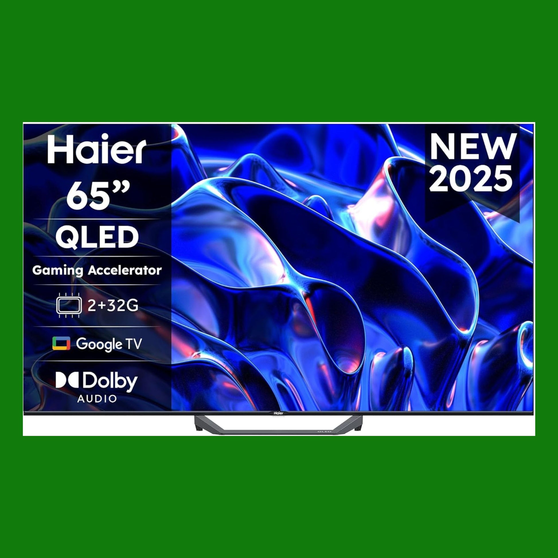 Haier QLED 4K UHD H65S81FUX 65'' Smart TV, Google TV, Dolby Audio, HDR 10, Telecomando Smart, Google Assistant, Bluetooth 5.1, Gaming 120Hz, USB 2.0, DBX TV, HDMI 2.1 x 4