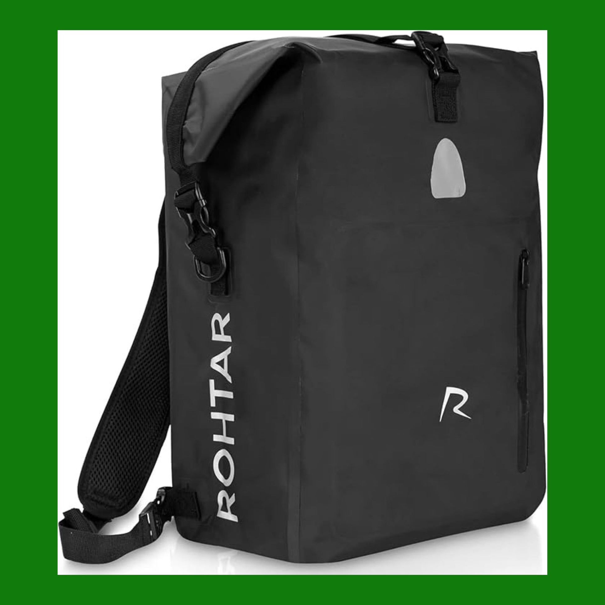 Borsa da bicicletta – Borsa per portapacchi & zaino per bicicletta, impermeabile – Borsa per portapacchi da appendere (nero, 25 L)