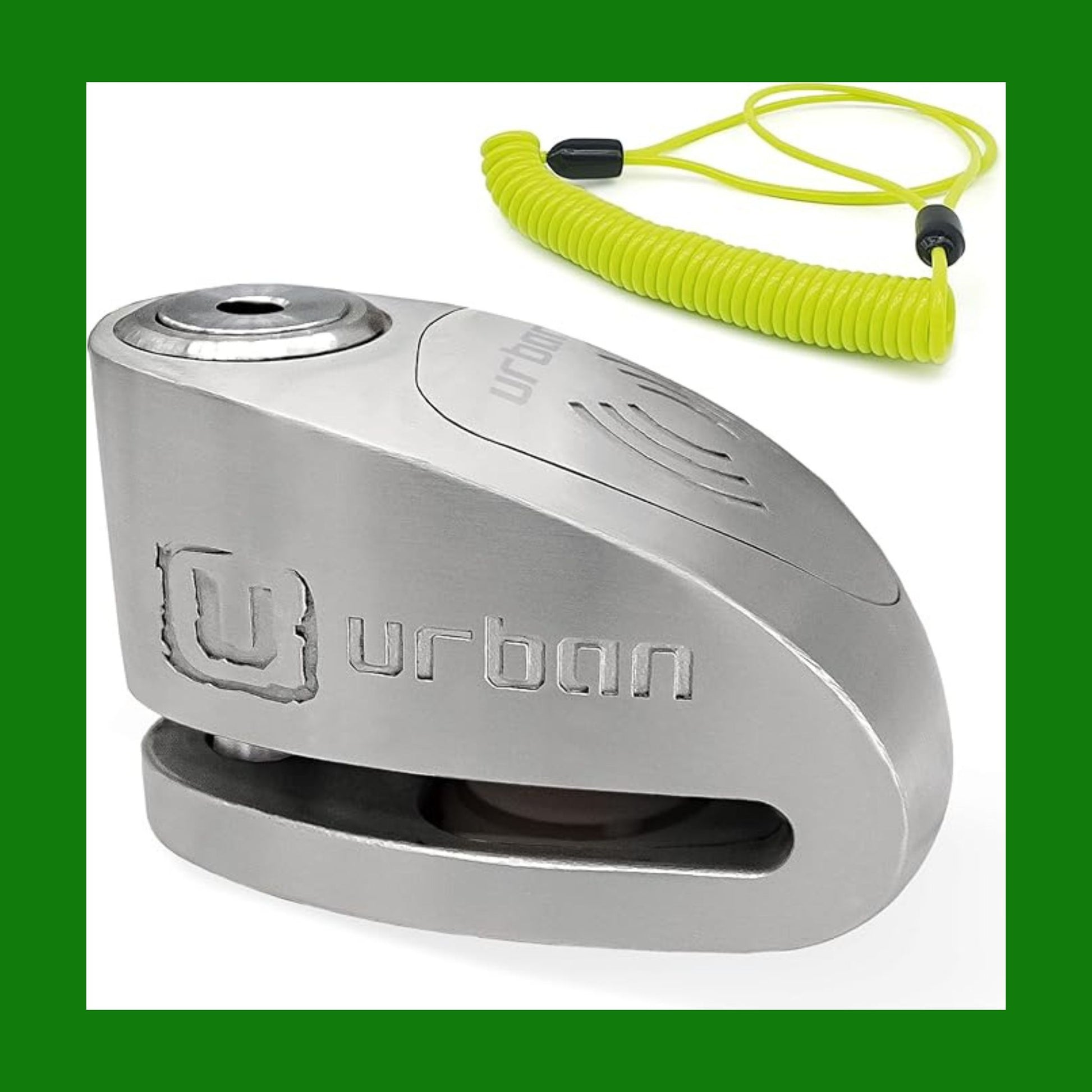 URBAN UR910S Bloccadisco Moto Senza o Con Allarme Omologato SRA et Sold Secure, Doppia Chiusura ø10 Acciaio