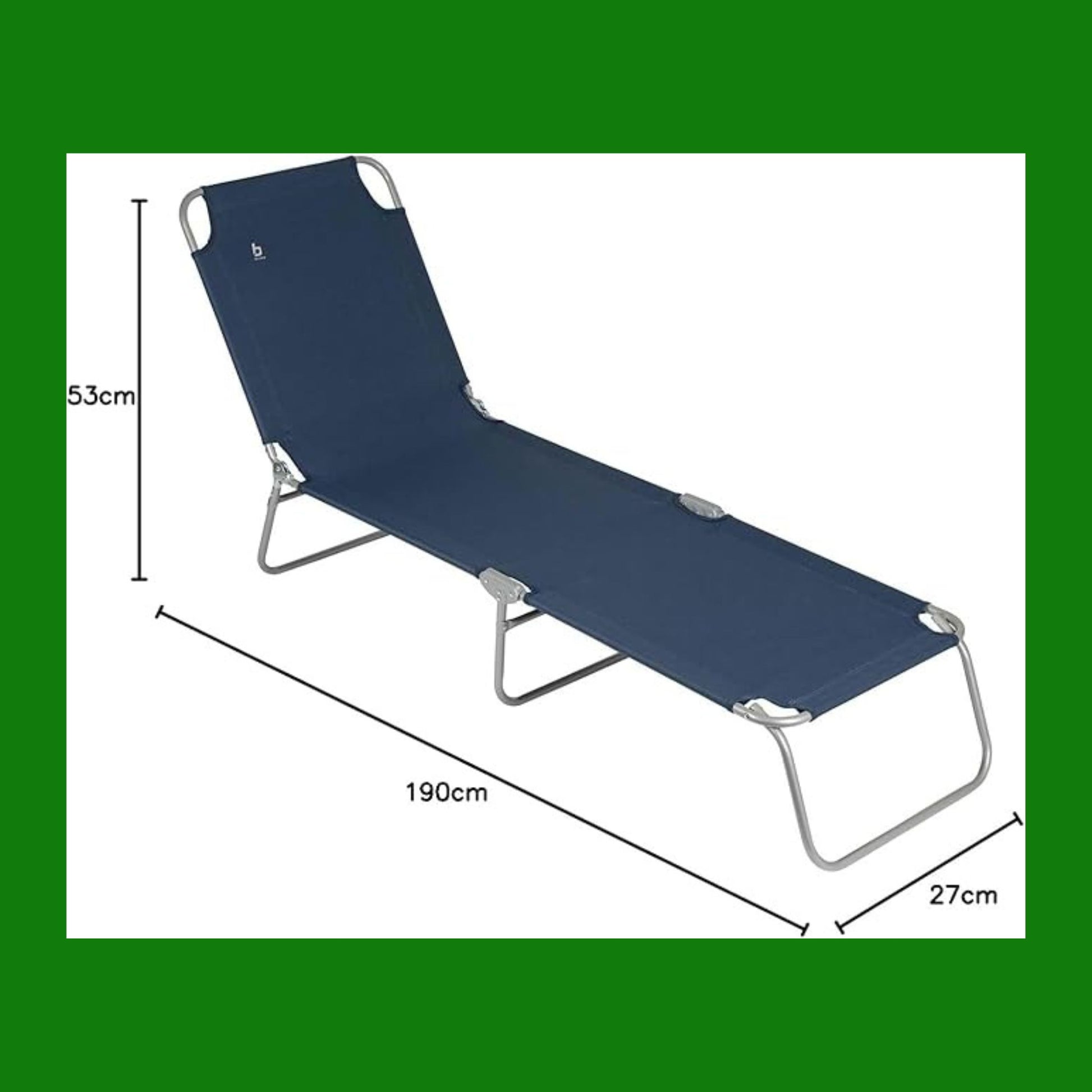 Bo-Camp Letto di Camp Pieghevole Blu190P x 53l x 27H cm