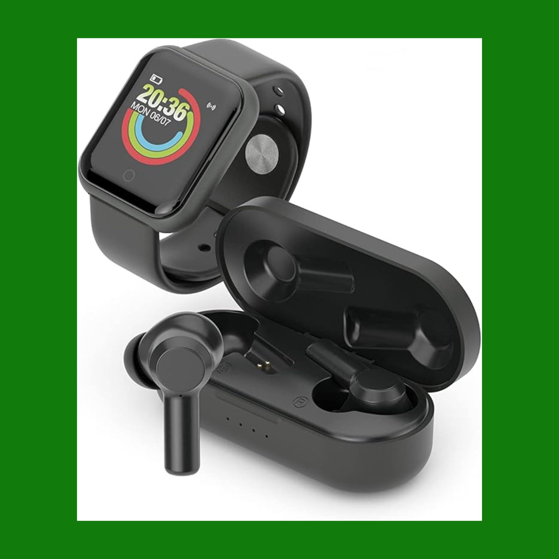 Ledwood Auricolare Bluetooth senza fili + orologio connesso urbano, auricolari tattile, supporto vocale