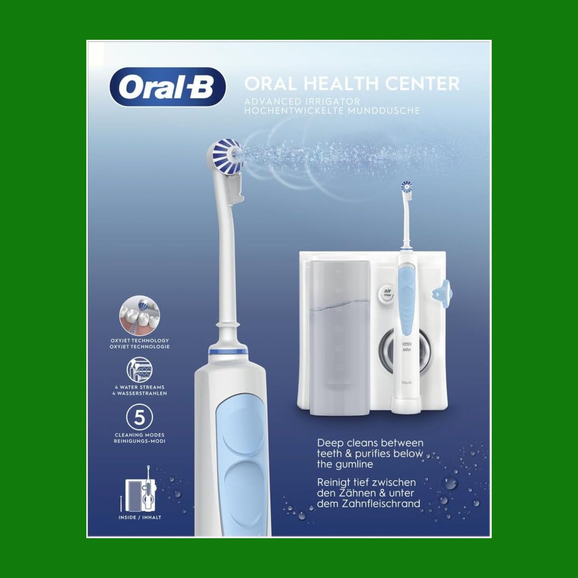 Oral-B Idropulsore Health Center con 1 Beccuccio Oxyjet, 1 Beccuccio Con Getto D'acqua