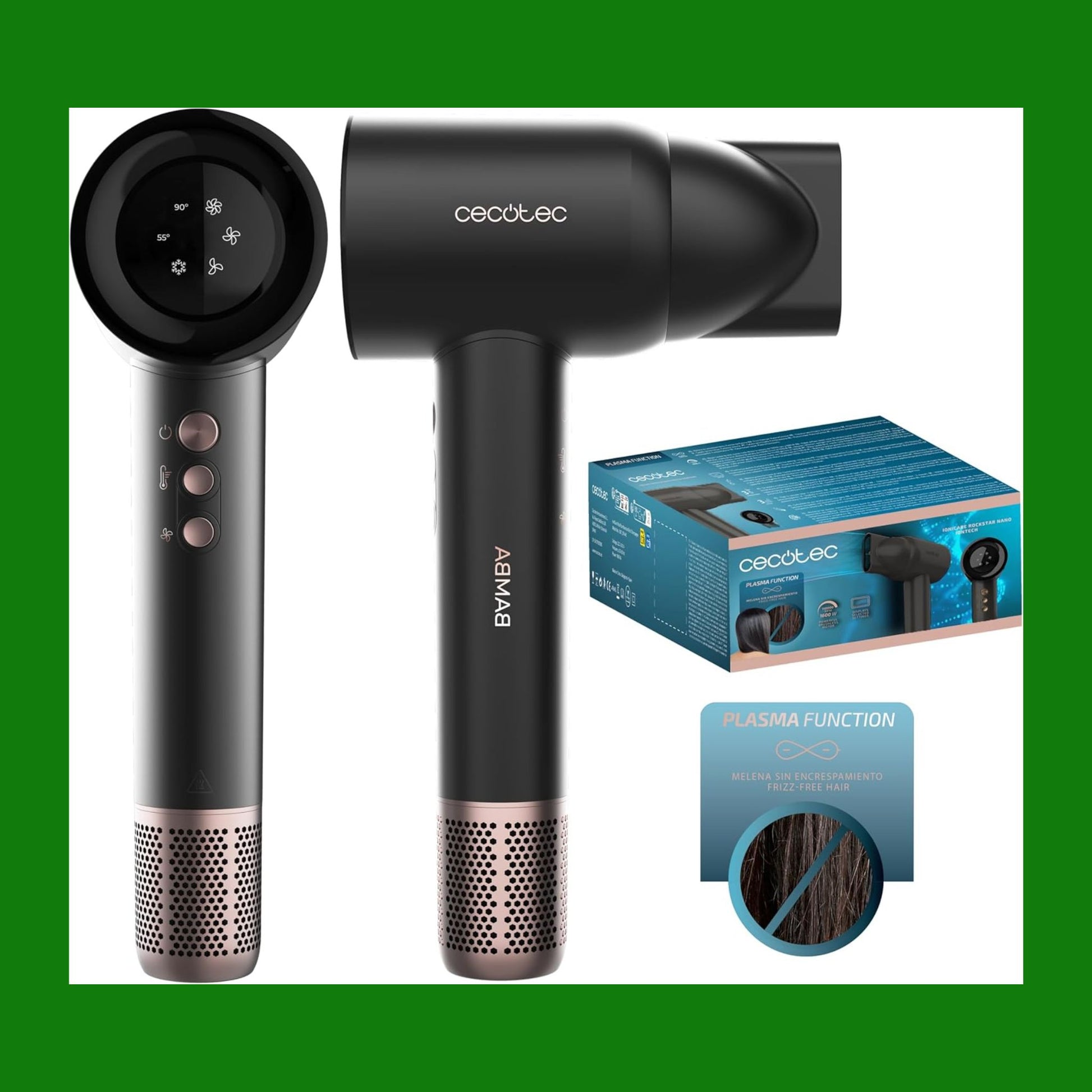 Cecotec Asciugacapelli Compatto Potente IoniCare Rockstar Nano IonTech. 1600W
