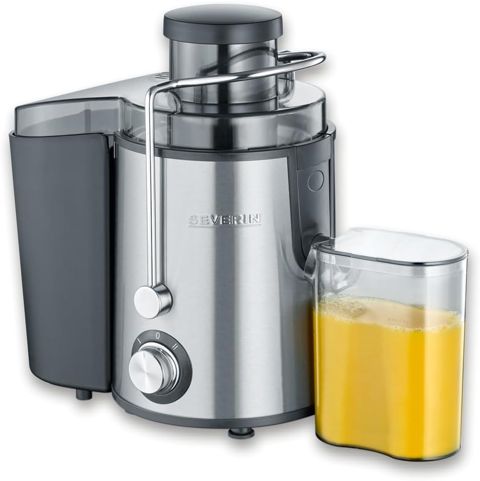 SEVERIN Centrifuga Frutta e Verdura, 400W, 19.000 giri/min, 2 Velocità, Contenitore Succo 0,5L, Contenitore Polpa 1,5L