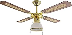 Ardes CLOUD 107D Ventilatore da Soffitto 70W 107 cm con Oscillazione Automatica, 3 Velocità, Controllo a Corda