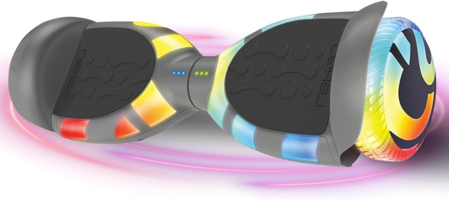 LEXGO HOVERBOARD MIRAGE GRY - Overboard Elettrico con Telaio in Acciaio, Ruote da 6,5'' e 2 motori Brushless da 200W - Hoverboard con velocità fino a 12km/h e Autonomia di 10km