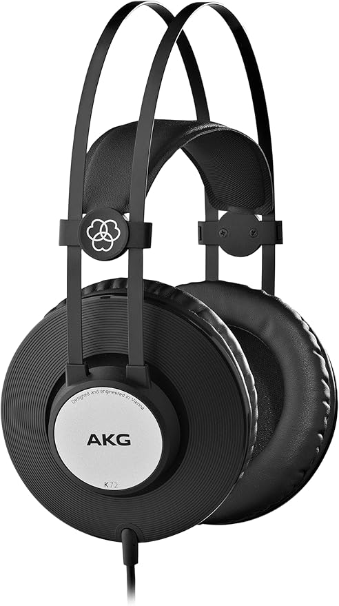 AKG K72 Cuffie da studio di monitoraggio, chiuse ad alte prestazioni, cablate, design leggero