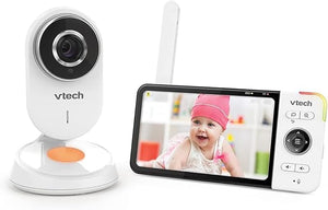 VTech - BM818 - Baby Video Wide View HD - Schermo 5'' Ultra piatto HD Luce notturna e ninne nanne 720p