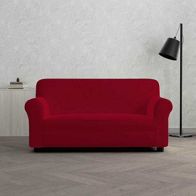 Italian Bed Linen Copridivano Elastico Dahlia – Proteggi Divano Elasticizzato 150–180 cm, 2 posti, Fodera Estensibile - Bordeaux